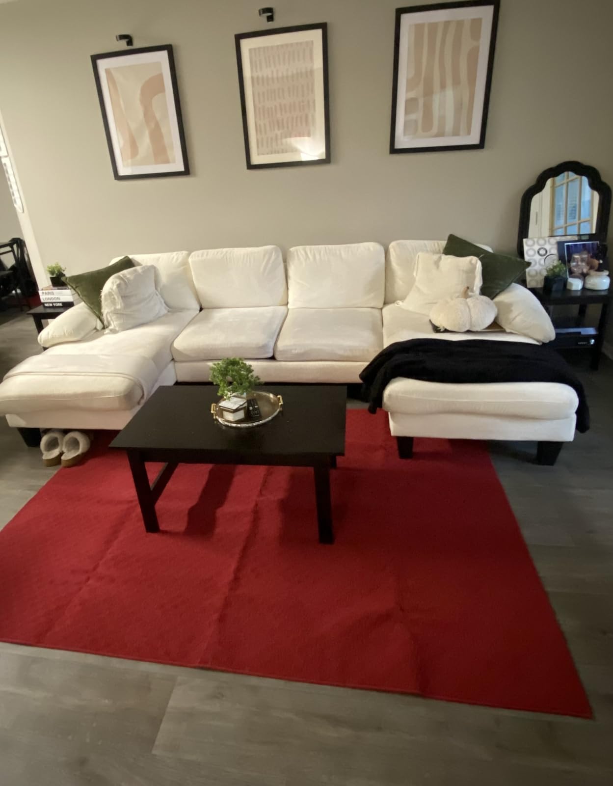 Garland Rug Medallion 5' x 7' Black Non Slip Polypropylene Area Rug- Ideal for Living Rooms & Hallways, Stylish & Durable for High-Traffic Areas customer photo 1