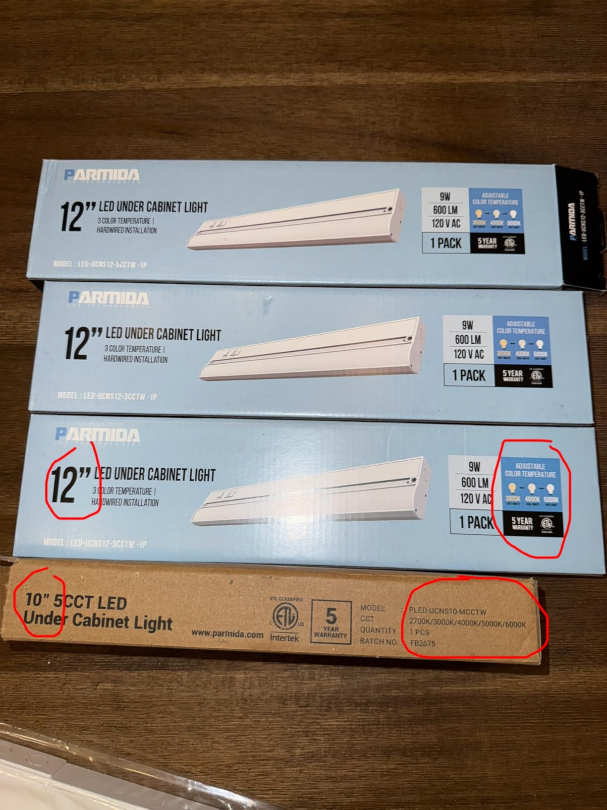 PARMIDA LED Under Cabinet Lighting, Hardwired Installation, 42 Inch, 30W, 5CCT Color Selectable - 2700K/3000K/4000K/5000K/6000K, ETL Listed, 120V, Dimmable, 2300 Lumens, White Finish customer photo 1