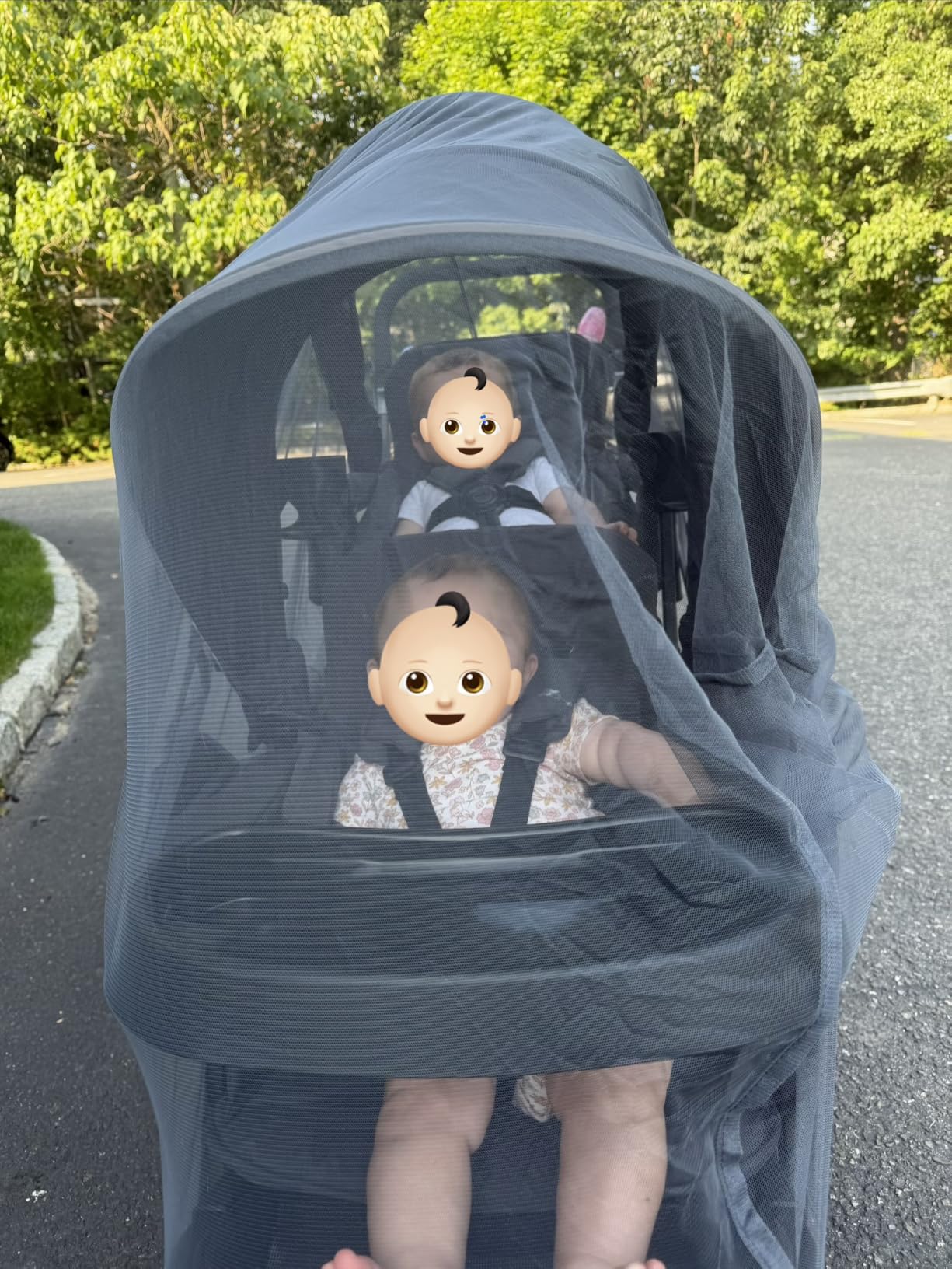 Joovy Big Caboose Triple Stroller with Rear Bench and Standing Platform, Reclining Seats, Optional Rear Seat, and Two Universal Car Seat Adapters, Jet customer photo 1