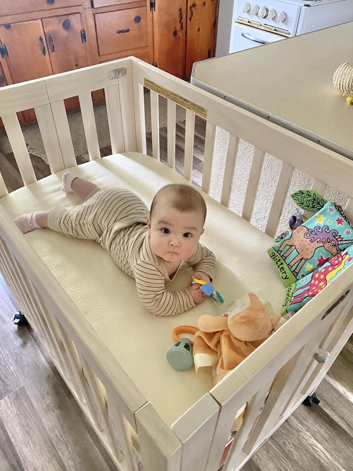 Babyletto Origami Mini Portable Crib, GREENGUARD Certified, Light Sage customer photo 1