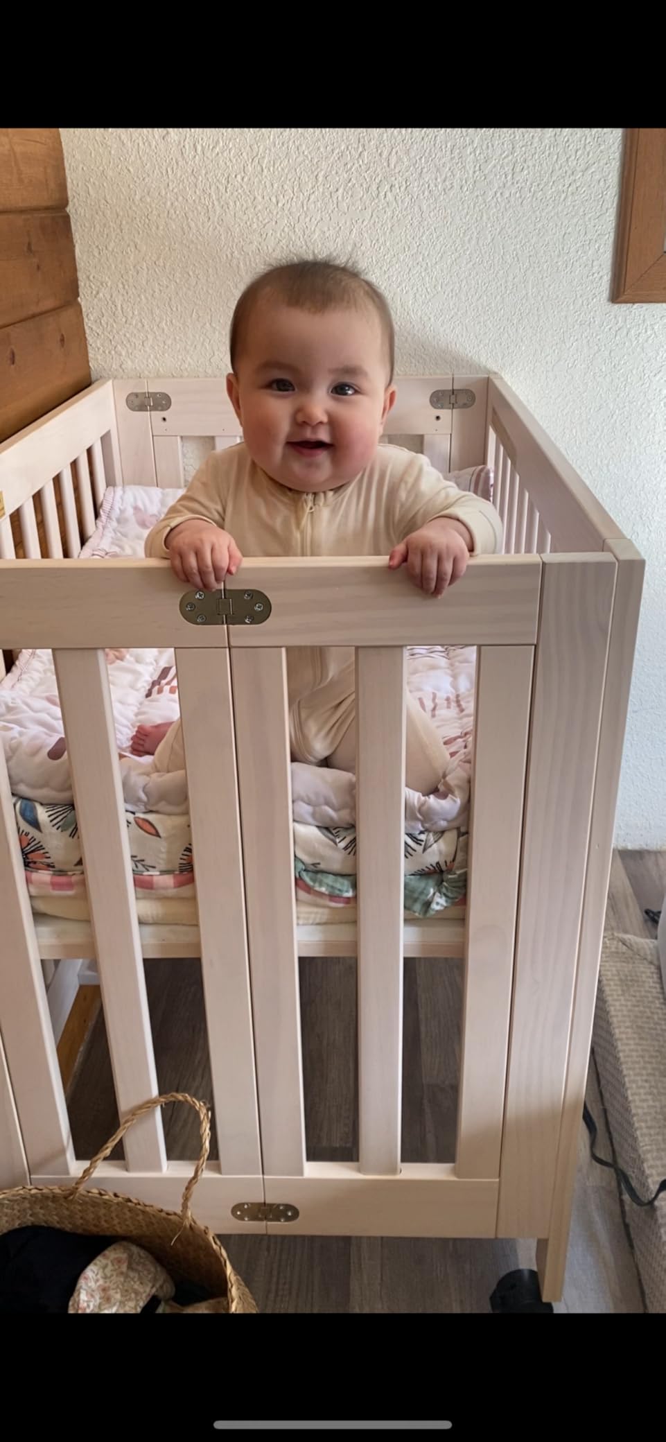 Babyletto Origami Mini Portable Crib, GREENGUARD Certified, Light Sage customer photo 2