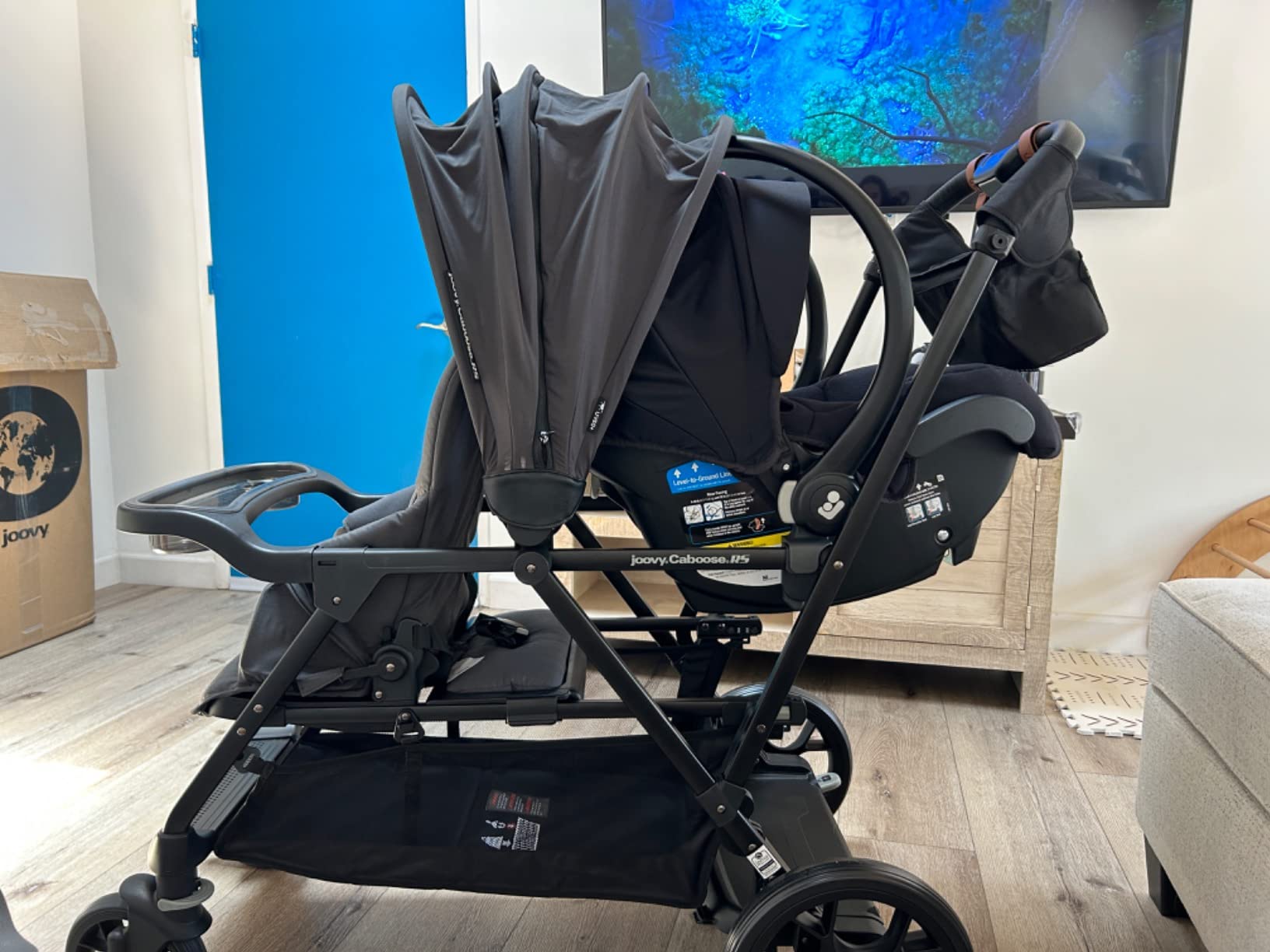 Joovy Caboose RS Sit & Stand Double Stroller for Children Up to 55 lb., Slate customer photo 1
