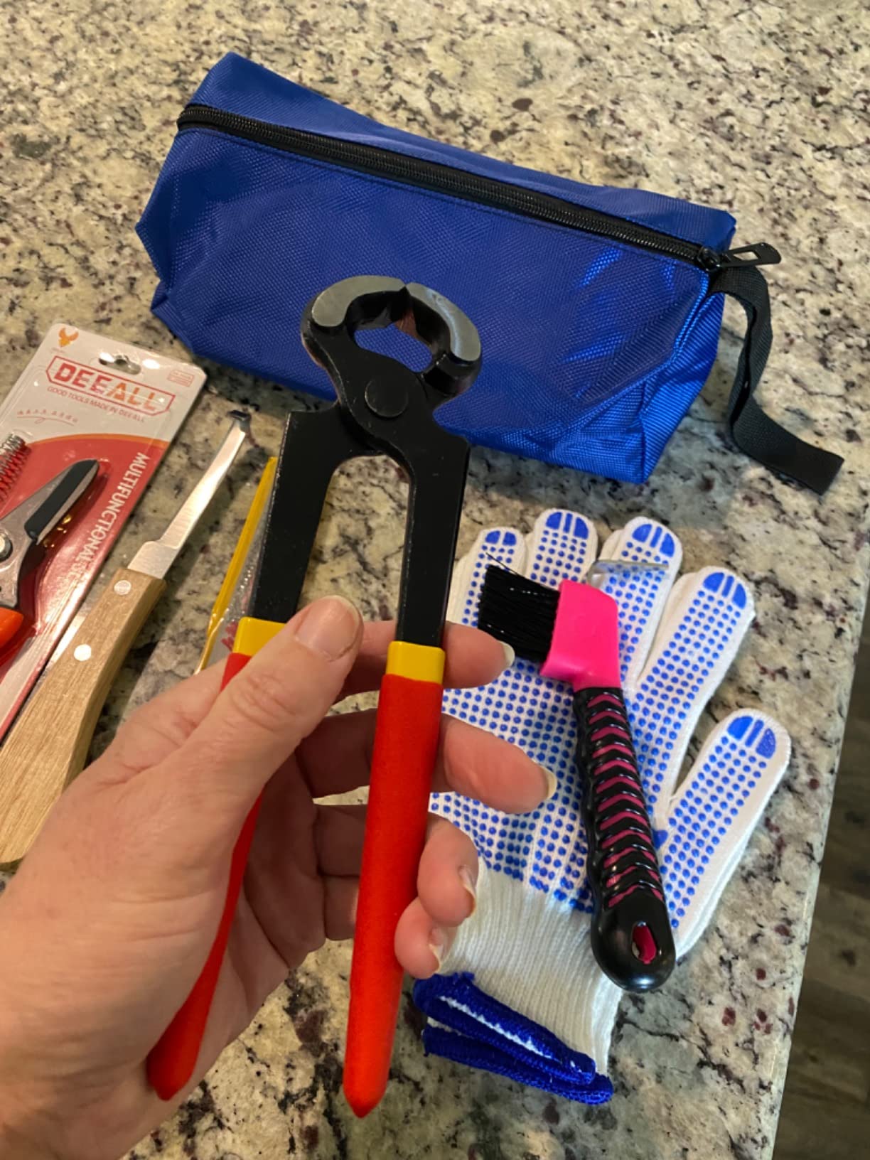 8 inch Farrier Tool Kits (7 Piece) Mini Rasp Hoof File Goat Pig Equine Metal Shears Professional Farriers Hoof Nipper Cutter Handle Knife customer photo 2