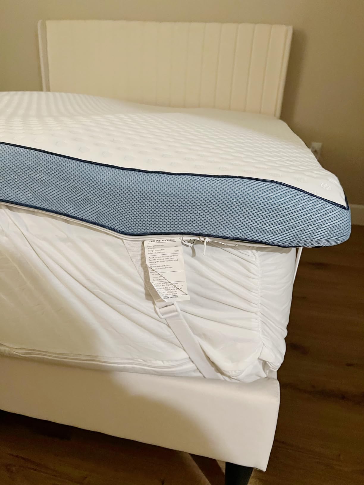 PERLECARE 3 Inch Firm Mattress Topper Queen, Cooling Gel-Infused & Bamboo Charcoal Memory Foam Bed Topper for Pressure Relief, High-Density Mattress Pad with Removable Cover customer photo 2