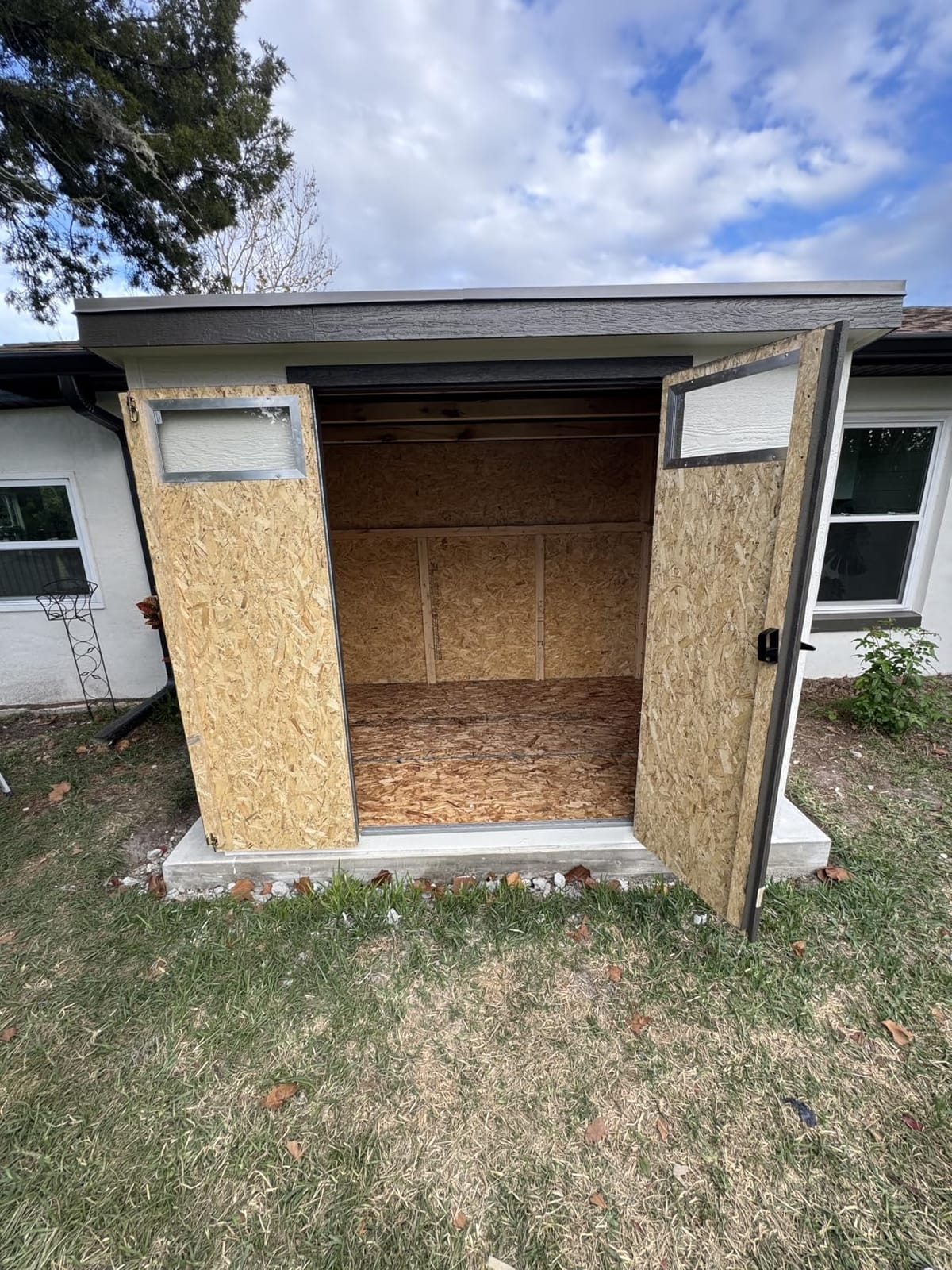Handy Home Products Highland 8x6 Modern Wooden Storage Shed with Floor Kit and Palram roof- Does not Include Paint customer photo 1