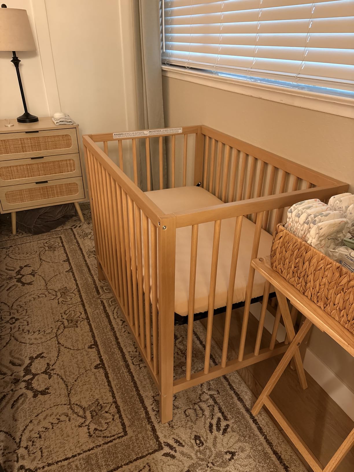 Graco Teddi 4-in-1 Convertible Mini Crib with Bonus Mattress, Driftwood customer photo 2