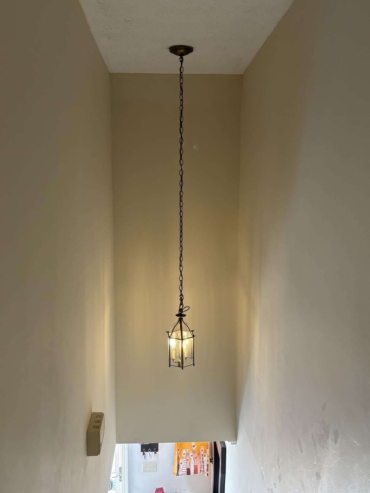 Long Chandeliers for High Ceilings,Modern Crystal Pendant Light,Raindrop Drop Lamp,Hanging Flush Mount Lighting Fixtures for Spiral Staircase,Foyer,Entryway,Living Room,Black (8 Lights) customer photo 2