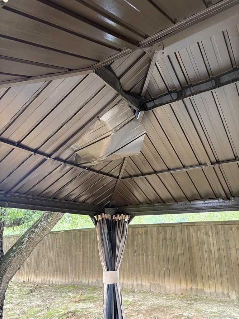 Domi 12'X12' Gazebo with Double Roof Steel, Heavy Duty Outdoor Patio Gazebo customer photo 1