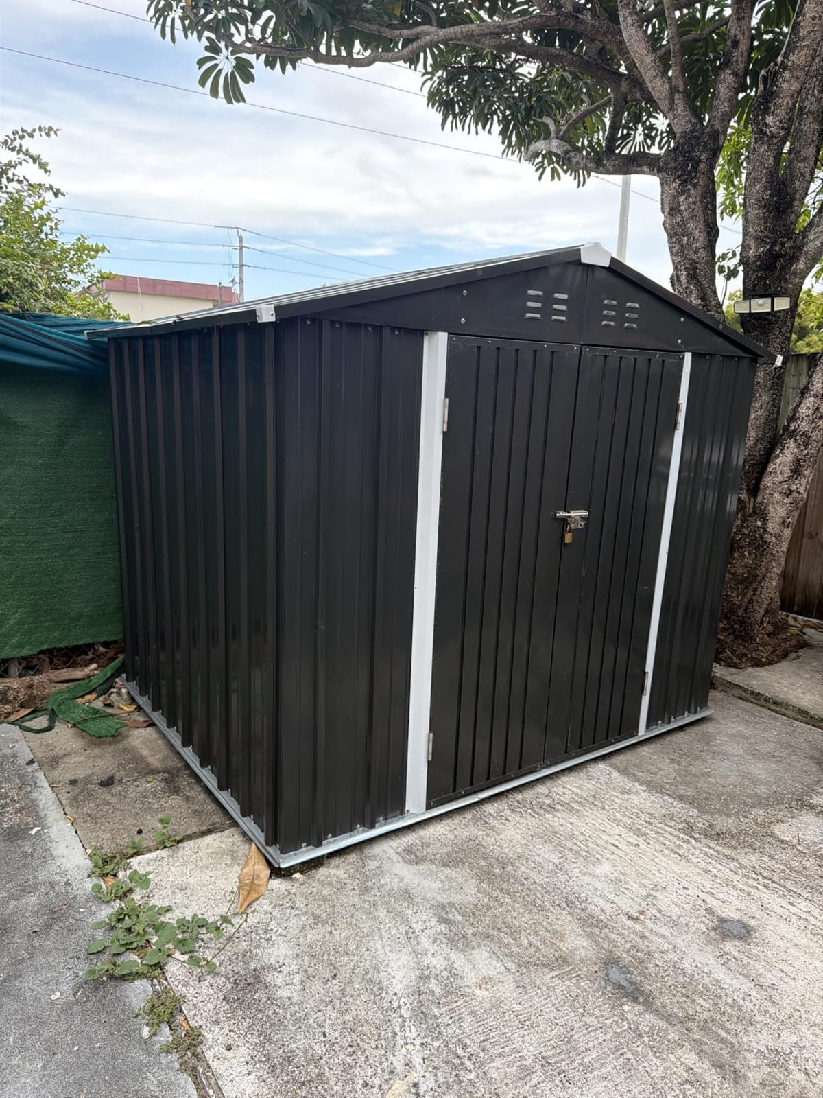 Gizoon 8x6 FT Outdoor Storage Shed, Corrosion Metal Garden Shed, Dark Grey customer photo 1