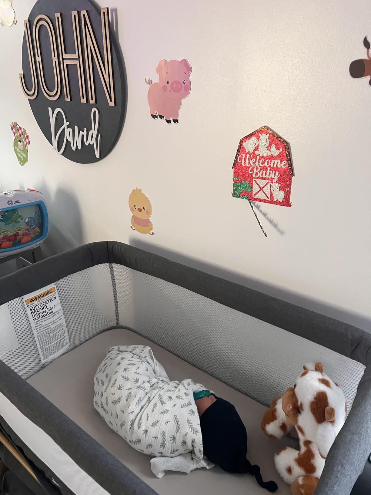 Jimglo 3-in-1 Baby Bassinet, Bedside Sleeper & Rocking Bassinet, Full Mesh customer photo 2