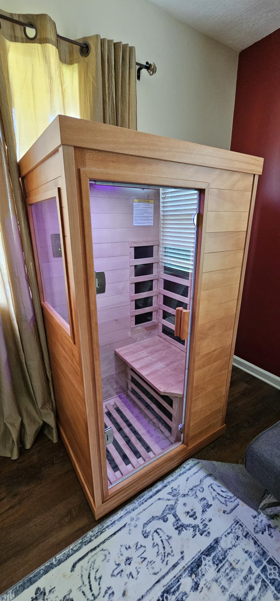 OUTEXER Outdoor Sauna 2 Person Sauna Infrared Saunas with Red Light Therapy customer photo 2
