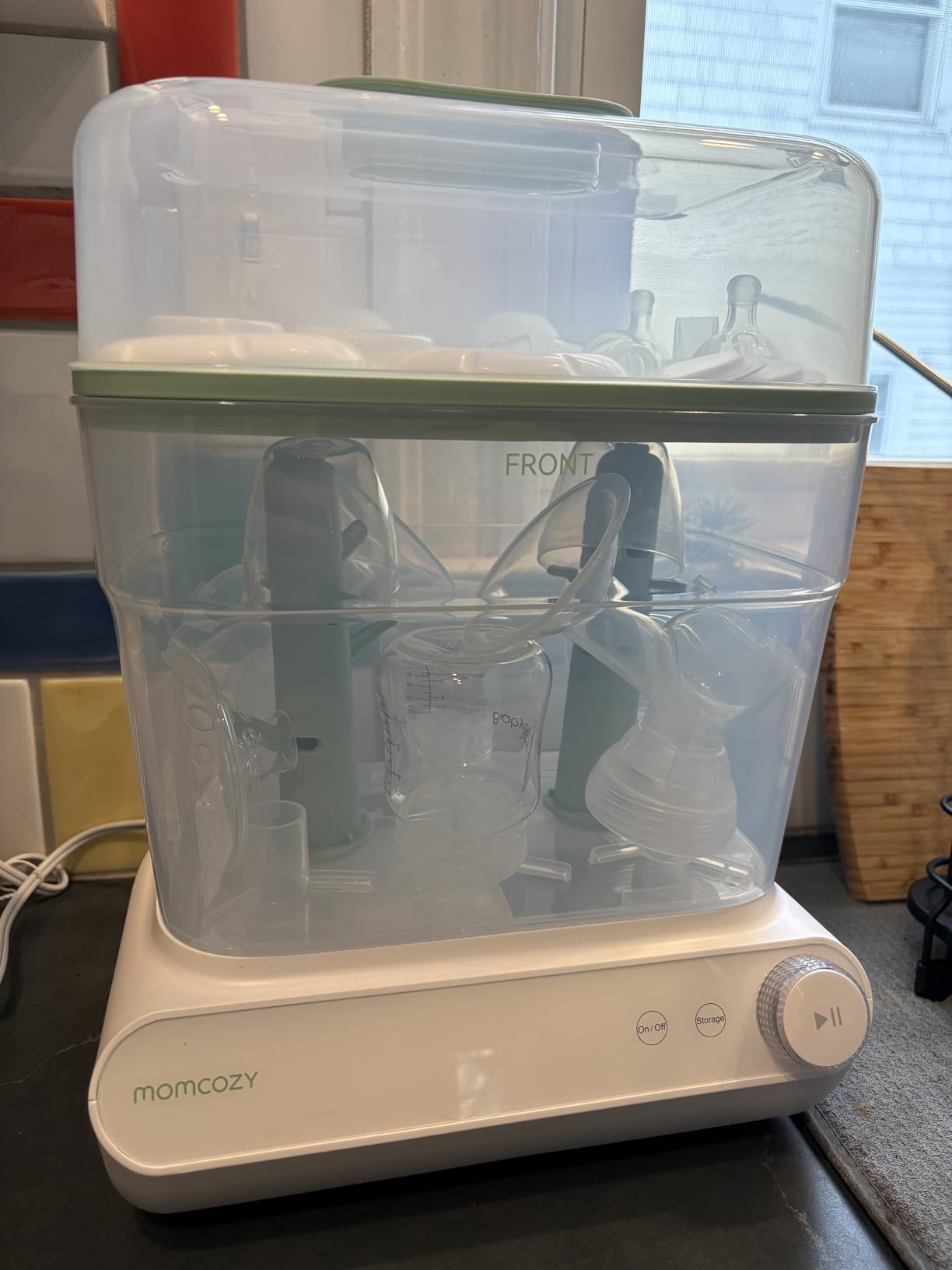 Momcozy 3-Layers Large Capacity Bottle Sterilizer and Dryer, Pump Part Mode customer photo 2