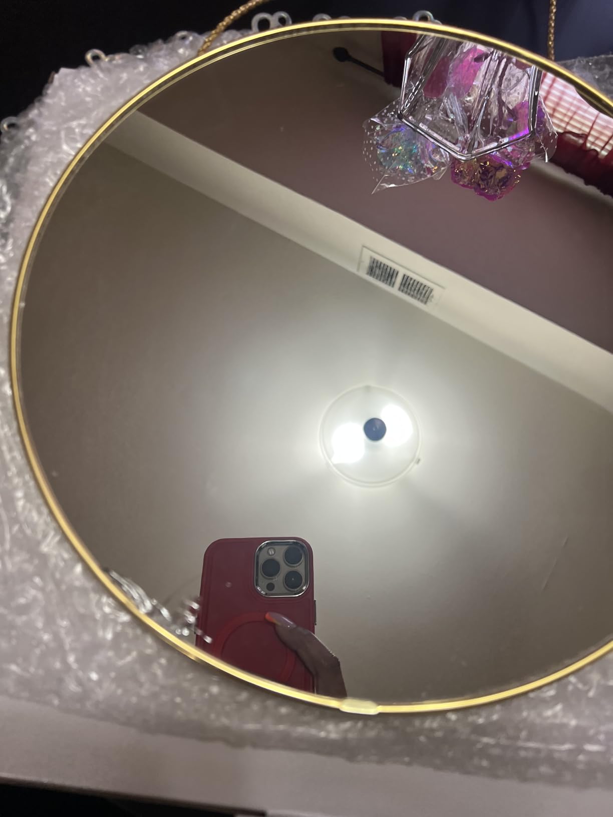 YCHMIR 11.8-inch Small Round Wall Mirror, Gold Bathroom Mirror customer photo 1