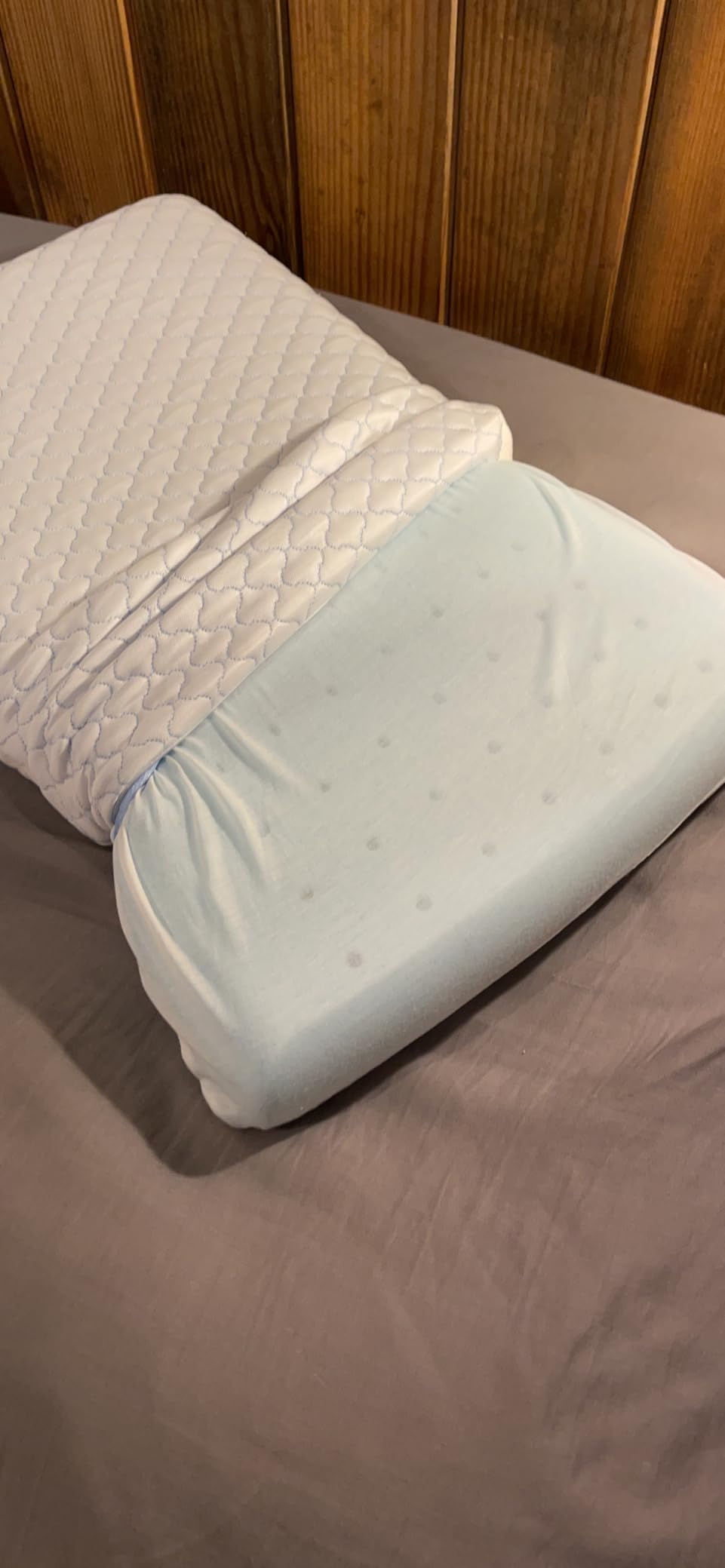 SofGlowly Ultra Thin Flat Pillows for Sleeping, Cooling Memory Foam Pillow 2.75 inch Height Ultra Thin Pillow,Slim Bed Pillows for Stomach Back Sleeper,Standard Size -16x25 Inch customer photo 1