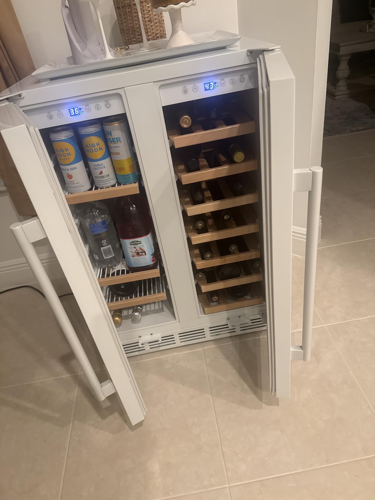 Wine and Beverage Refrigerator 30 Inch, Upgrade Dual Zone Wine Cooler, 30'' Wine beverage Fridge Built in or Freestanding Under Counter Large Capacity Glass Door Advanced Cooling System customer photo 2