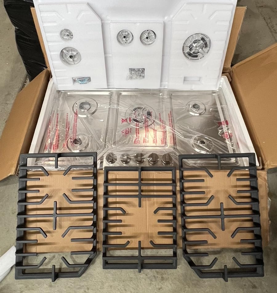 AMZCHEF 36 Inch Gas Cooktop with Griddle, 5 Italy SABAF Sealed Burners customer photo 2
