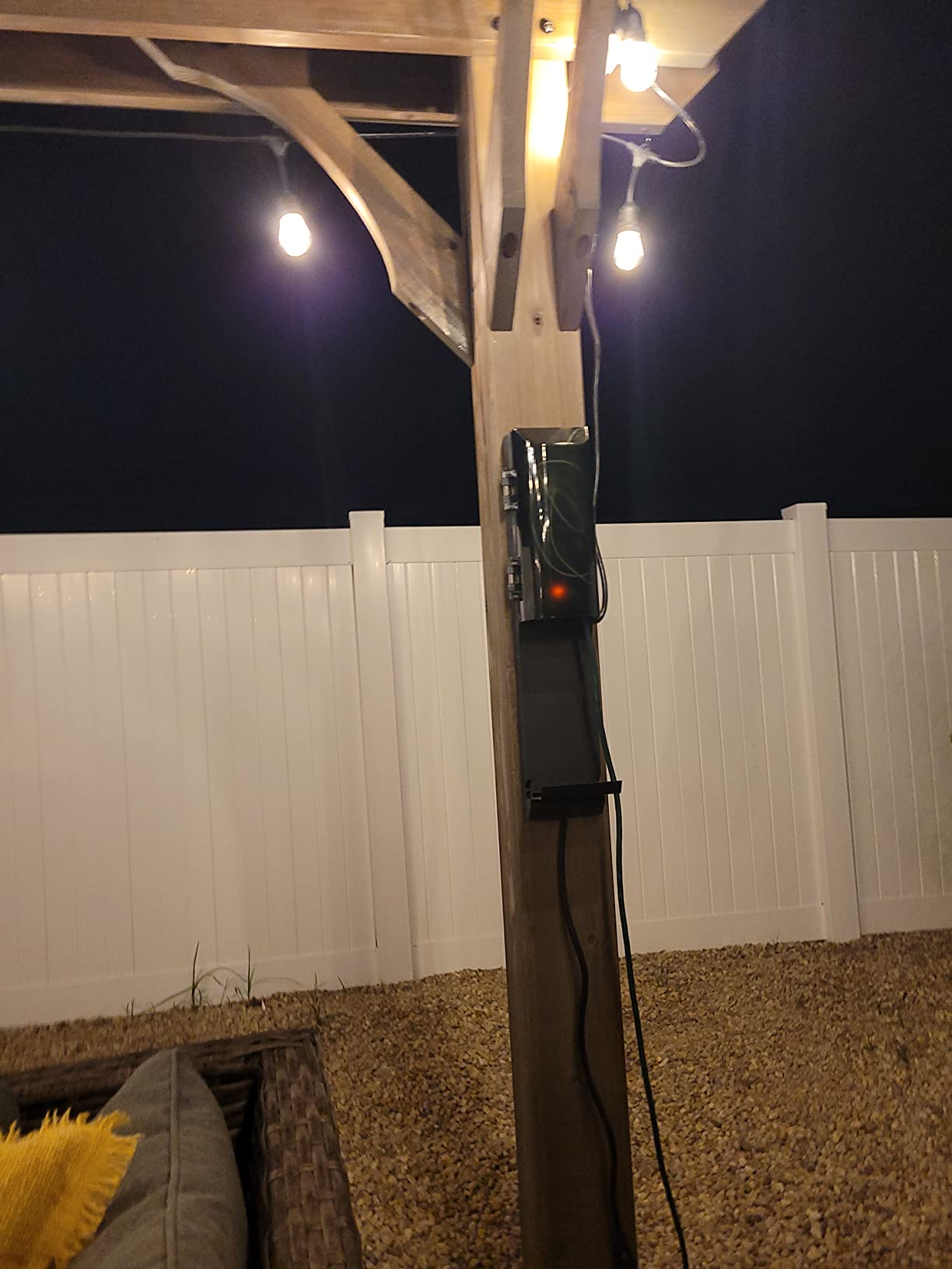 Backyard Discovery Somerville 14 x 10 Walnut All Cedar Pergola, Durable, Quality Supported Structure, Snow and Wind Supported, Rot Resistant, Electrical Outlet with USB, Deck, Garden, Patio customer photo 1