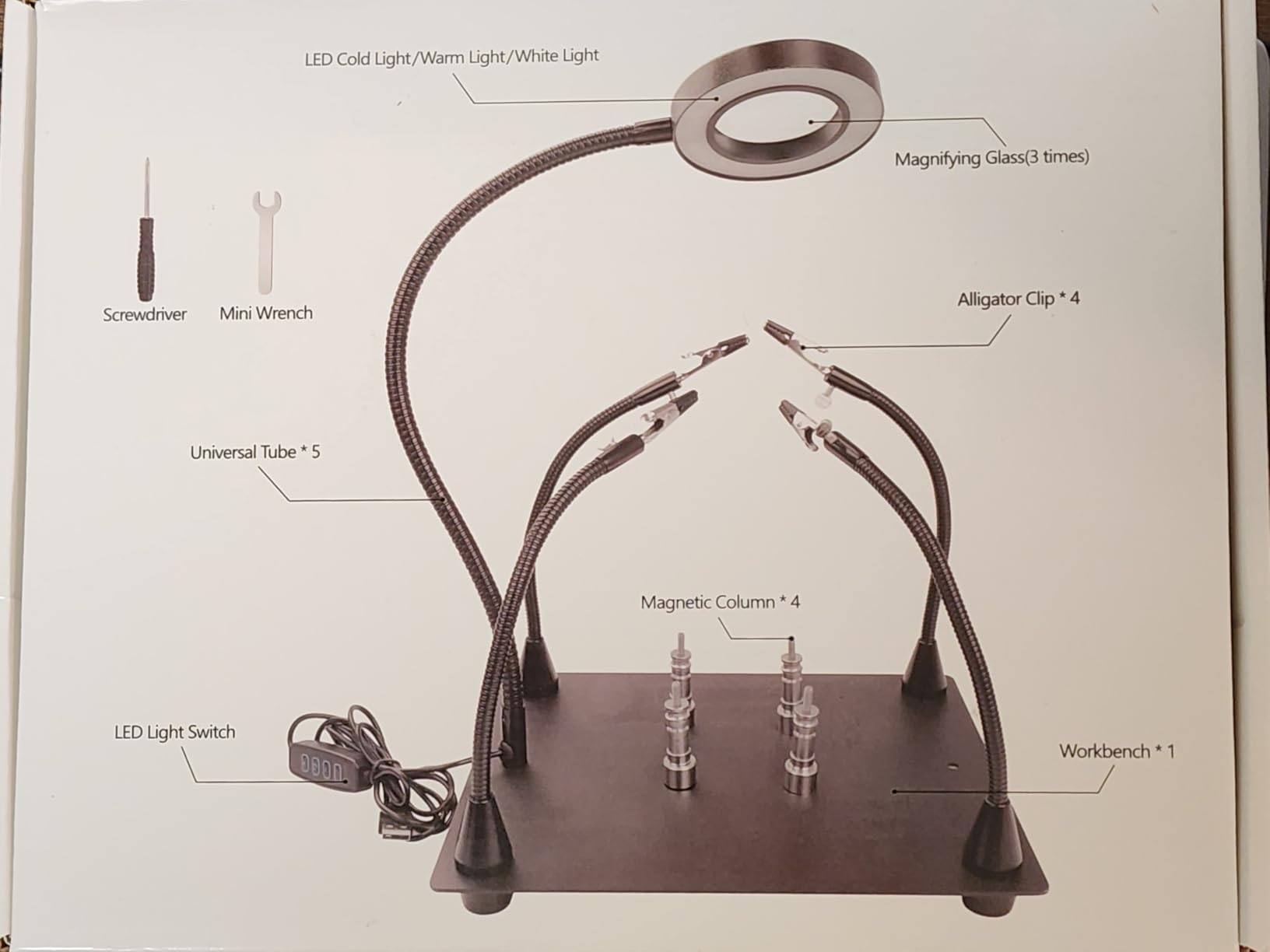 Soldering Helping Hands, Soldering Station with 3X LED Magnifying Glass customer photo 2