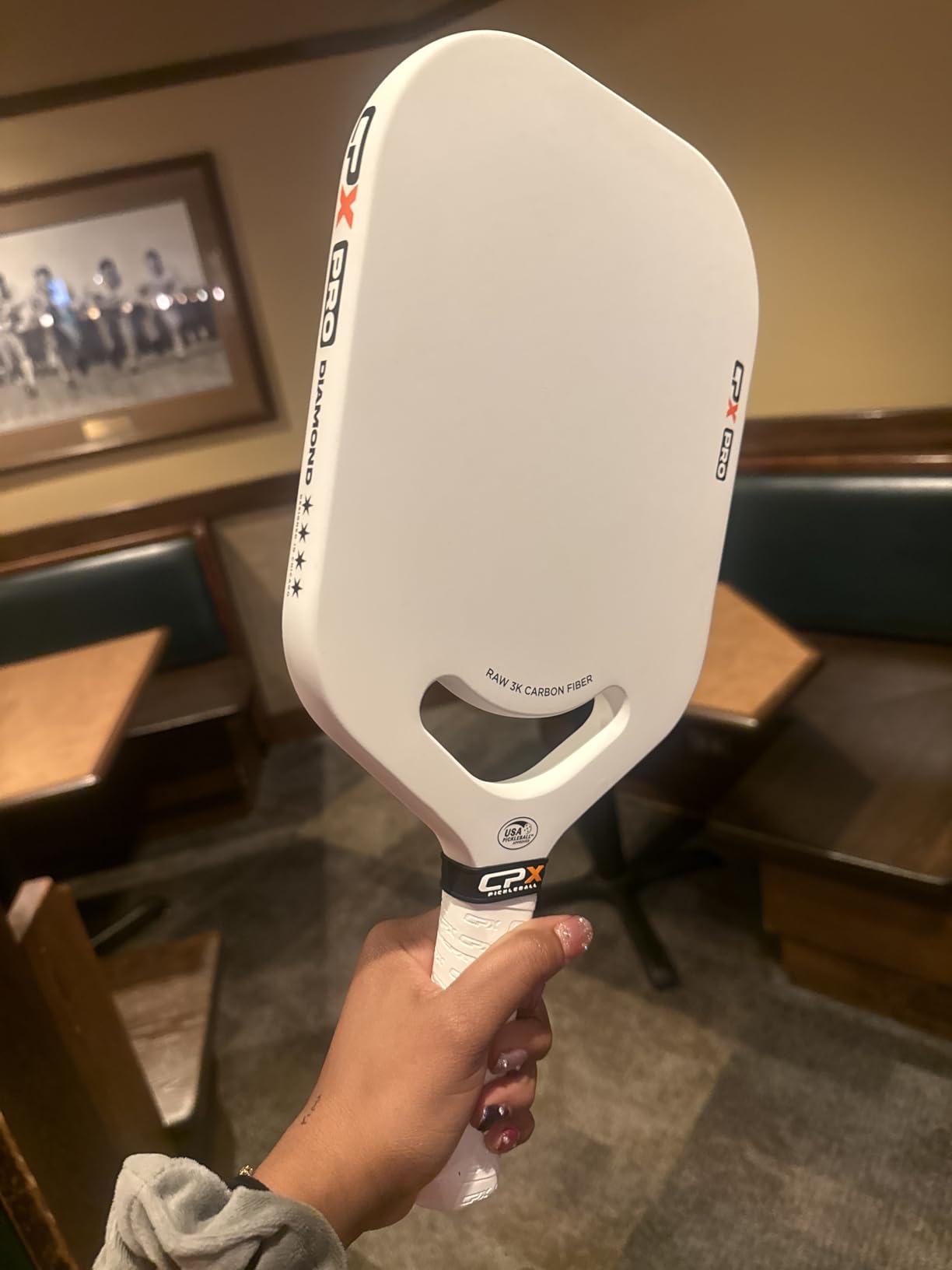 CPX Pro Carbon Fiber Pickleball Paddle - Professional Grade, Matte Finish, Honeycomb Core, Tennis Style Grip - Edgeless Paddle Designed in Chicago, USA customer photo 1