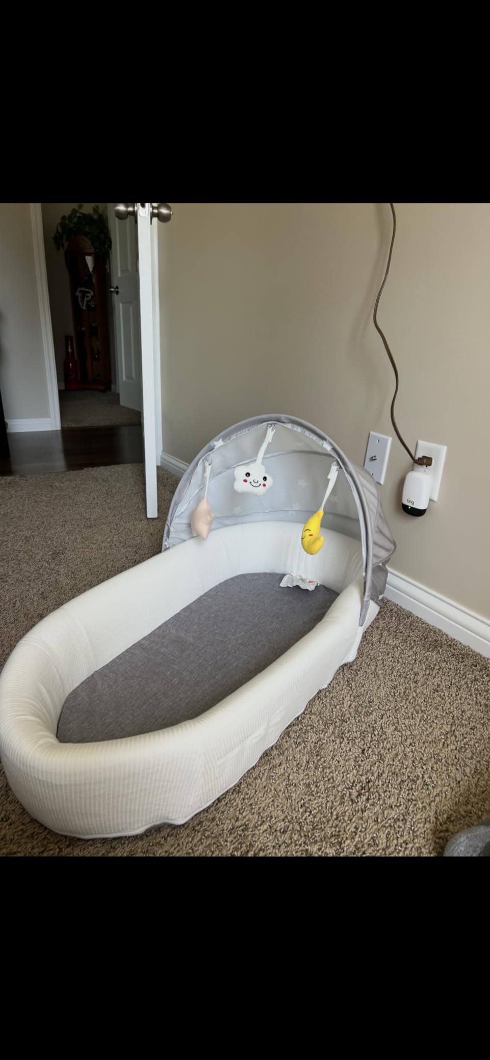 Portable Baby Bassinet- Travel Bassinet for Newborn and Infant, Suitable for Indoor & Outdoor Carry, Lightweight Foldable Washable, Portable Bassinet for Baby Travel, Portable Travel Bassinet, Grey customer photo 2