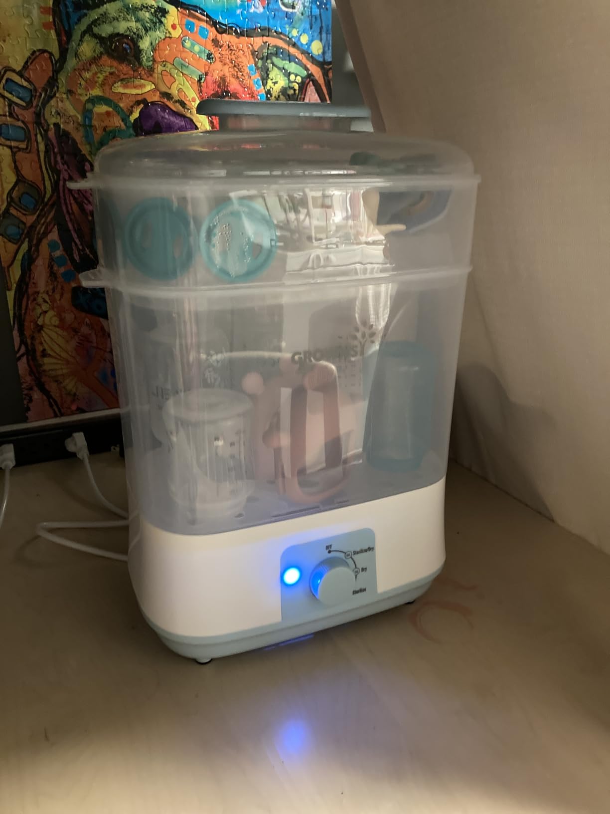 Grownsy 4-in-1 Large Capacity Baby Bottle Sterilizer and Dryer, Grey customer photo 2