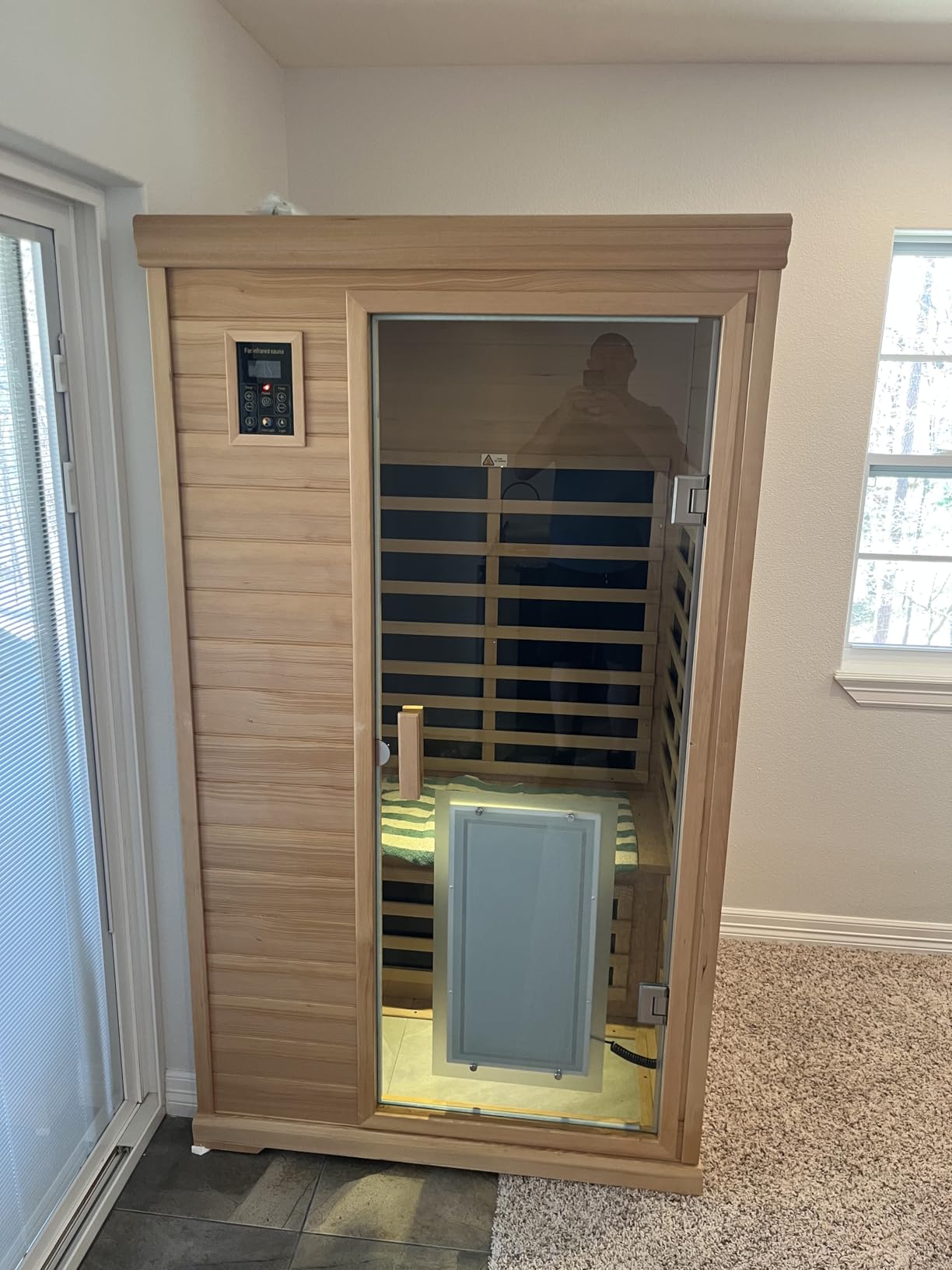 Kanlanth 2 Person Outdoor Sauna for Home, Low EMF Far Infrared Sauna, 1850W customer photo 2