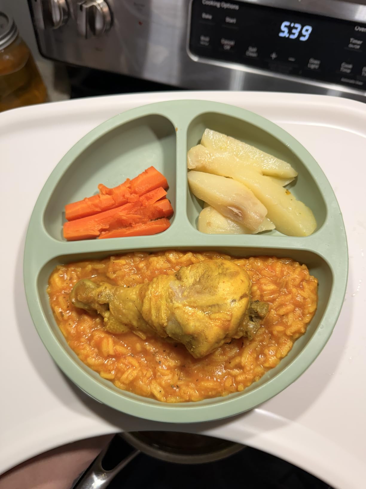Silicone Baby Feeding Set | Baby Led Weaning Supplies Includes Suction Bowls and Divided Plates, Adjustable Bib, Baby Utensils Spoons and Forks,Cup | Baby Feeding Essentials (Light Green) customer photo 1