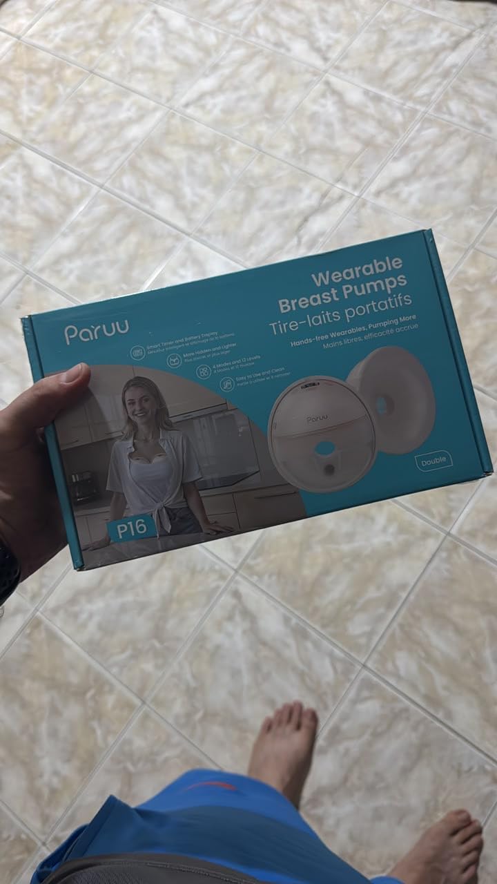 Paruu Hands Free Breast Pump P16, Wearable Breast Pump Electirc Portable with 4 Modes & 12 Levels, Max 309mmHg Strong Suction 19/21/24mm Flange Inserts Wearable Breastfeeding Pump, 2 Pack(Nude customer photo 1