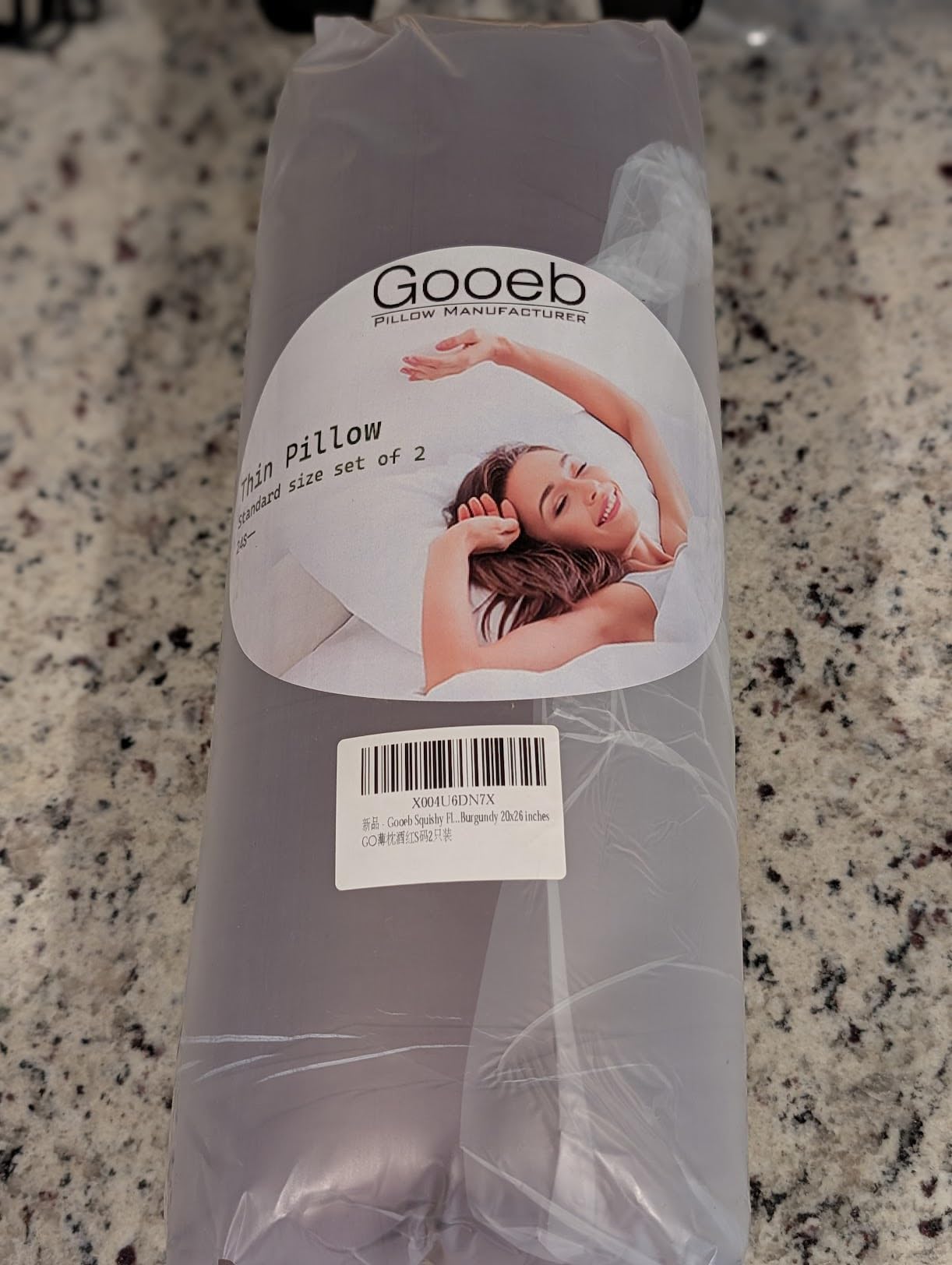 Flat Ultra Thin Bed Pillows Standard Size Pillow Set of 2 Extra Soft Down Alternative for Stomach Back Sleeper White 20x26inches customer photo 1
