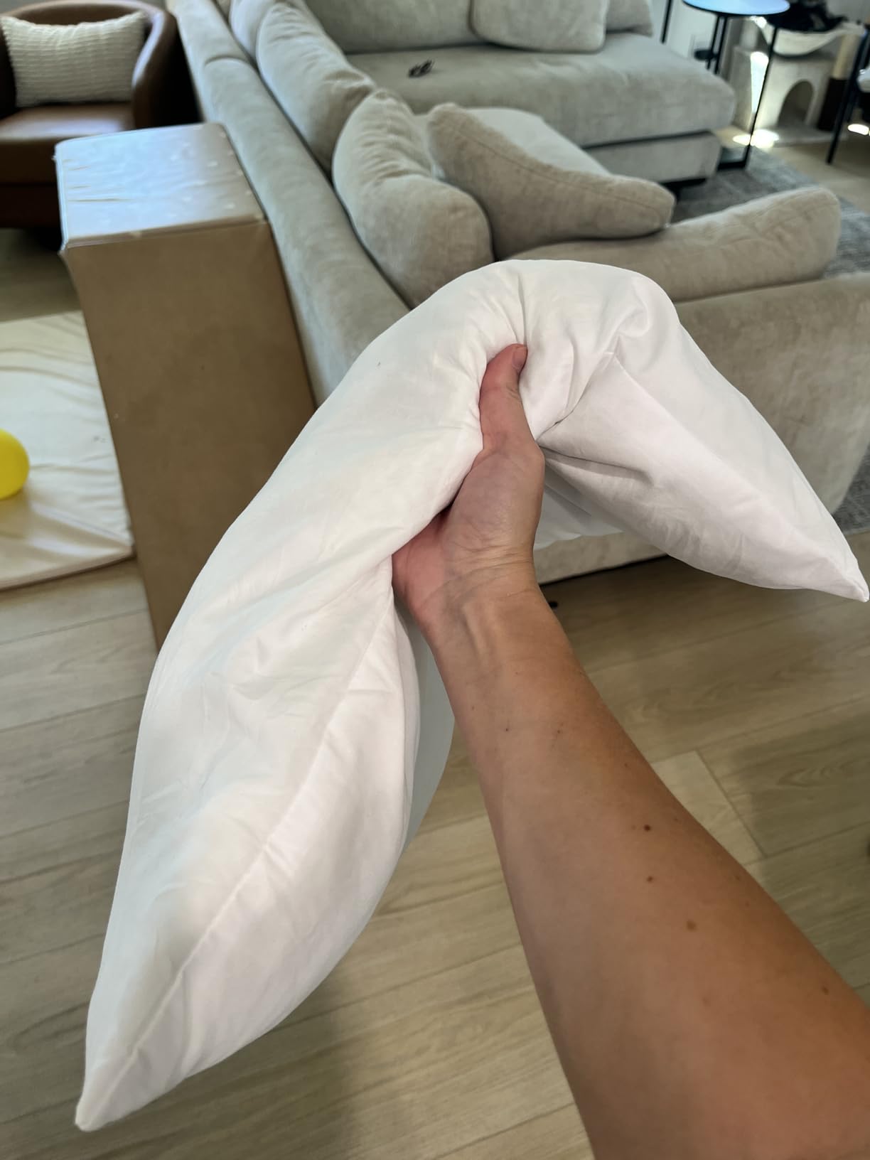 Flat Ultra Thin Bed Pillows Standard Size Pillow Set of 2 Extra Soft Down Alternative for Stomach Back Sleeper White 20x26inches customer photo 2