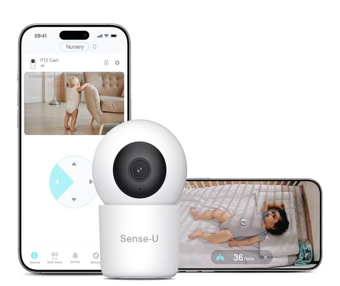Sense-U AI 2.5K PTZ Baby Camera Monitor with Sensor-Free Sleep Movement Detection, Smart Security Indoor Video Camera with Background Audio, Cry Detection, No Monthly Fee, for Peace of Mind customer photo 2