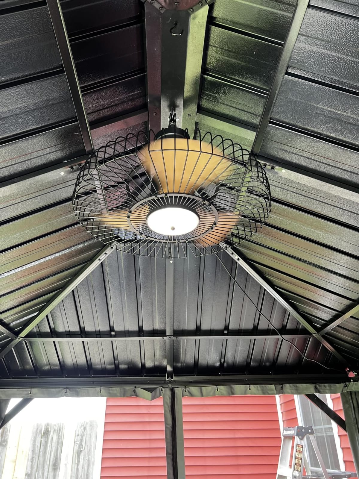 Aoxun Gazebo 12x12 Hardtop Gazebo with Double Galvanized Steel Roof, Gray customer photo 2