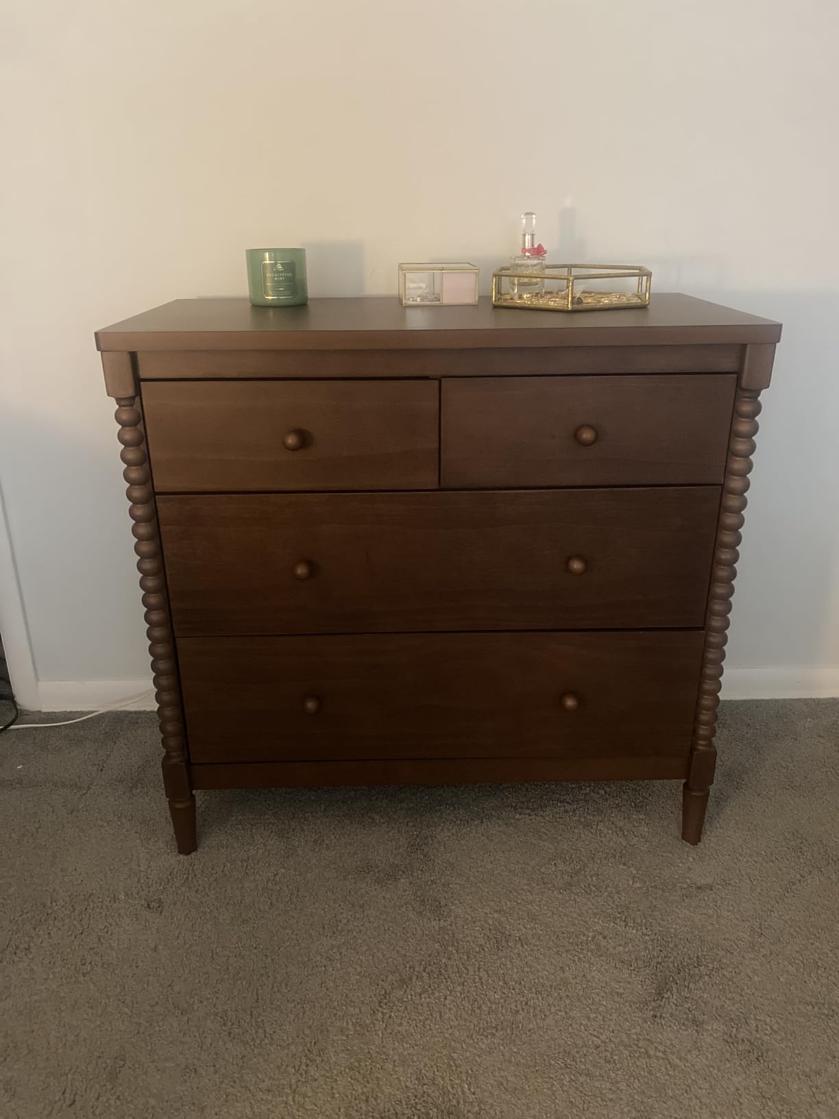 Delta Children Saint 4 Drawer Dresser with Changing Top and Interlocking Drawers, Teak Brown customer photo 1