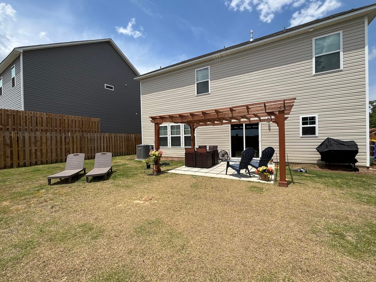 Yardenaler 12 x16 FT Wooden Pergola, Cedar Wood Gazebo with Flat Roof, Outdoor Garden Shelter with Stakes Included, Patio, Deck, Backyard, Lawn customer photo 2