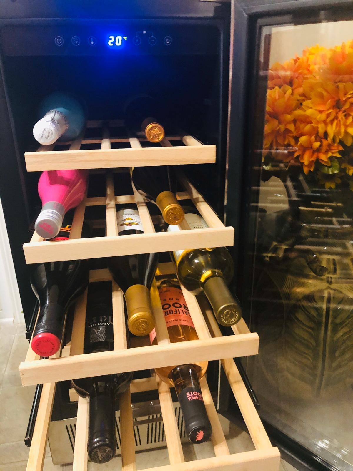 BODEGA 24 Inch Wine Fridge, 46 Bottle Dual Zone Wine Cooler, 41-72℉ Compressor Wine Refrigerator with Tempered Glass Door, Built-in or Freestanding Wine Cooler for Home Kitchen Bar (5.3 cu.ft). customer photo 1