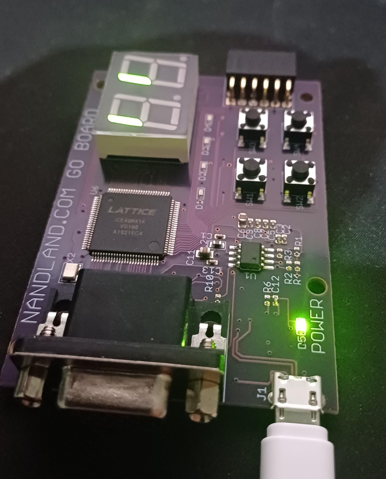 Nandland Go Board - FPGA Development Board for Beginners with USB Cable, 4 LEDs, 4 Push-Buttons, 7-Segment Display, VGA, PMOD, Win/Mac/Linux Compatible customer photo 1