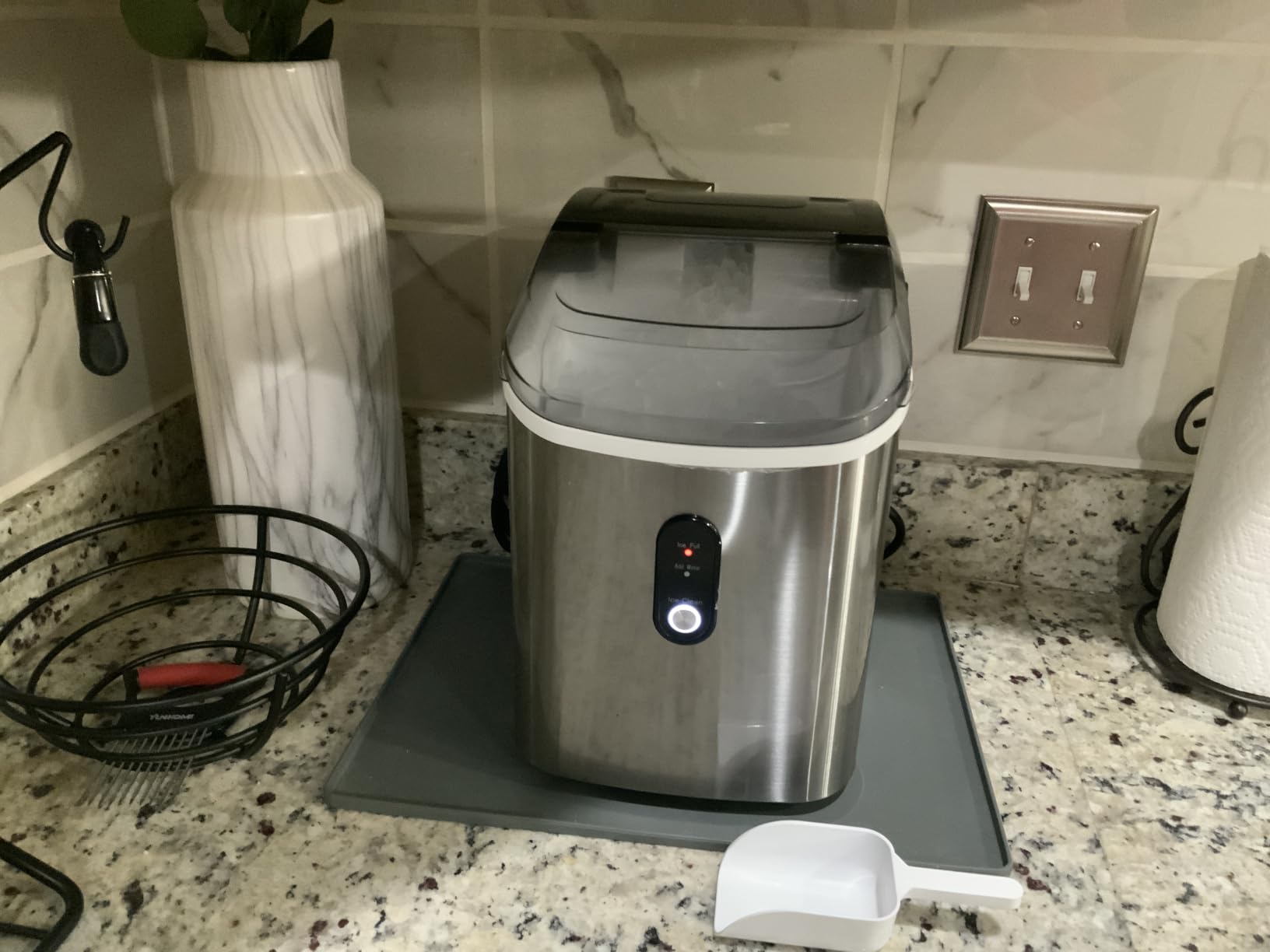 Antarctic Star Nugget Ice Maker Countertop with Soft Chewable Ice, Portable Sonic Ice Maker with Basket and Scoop, Removable Top Cover, Auto-Cleaning for Home/Party/RV/Camping (Stainless Steel Black) customer photo 2