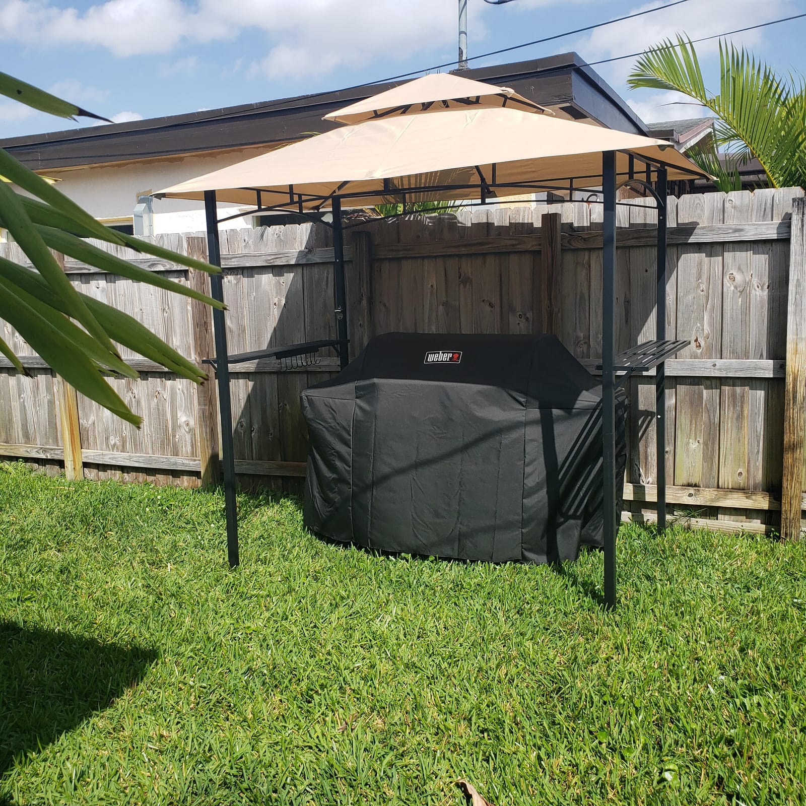 AECOJOY 8' x 5' Grill Gazebo, Grill Canopy for Outdoor Grill, 2- Tier BBQ Gazebo Shelter for Patio, Backyard and More (Wine Red) customer photo 2