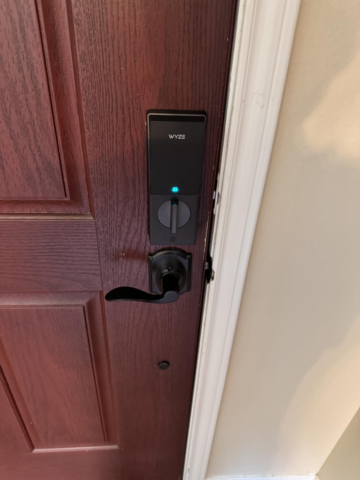 Wyze Palm Lock, Smart Door Lock with Palm Vein Recognition, Keyless Entry Smart Locks for Front Door, Keypad, Auto Lock, Dual Battery, Wi-Fi, Works with Alexa & Google, BHMA, IP53, Mechanical Key customer photo 2