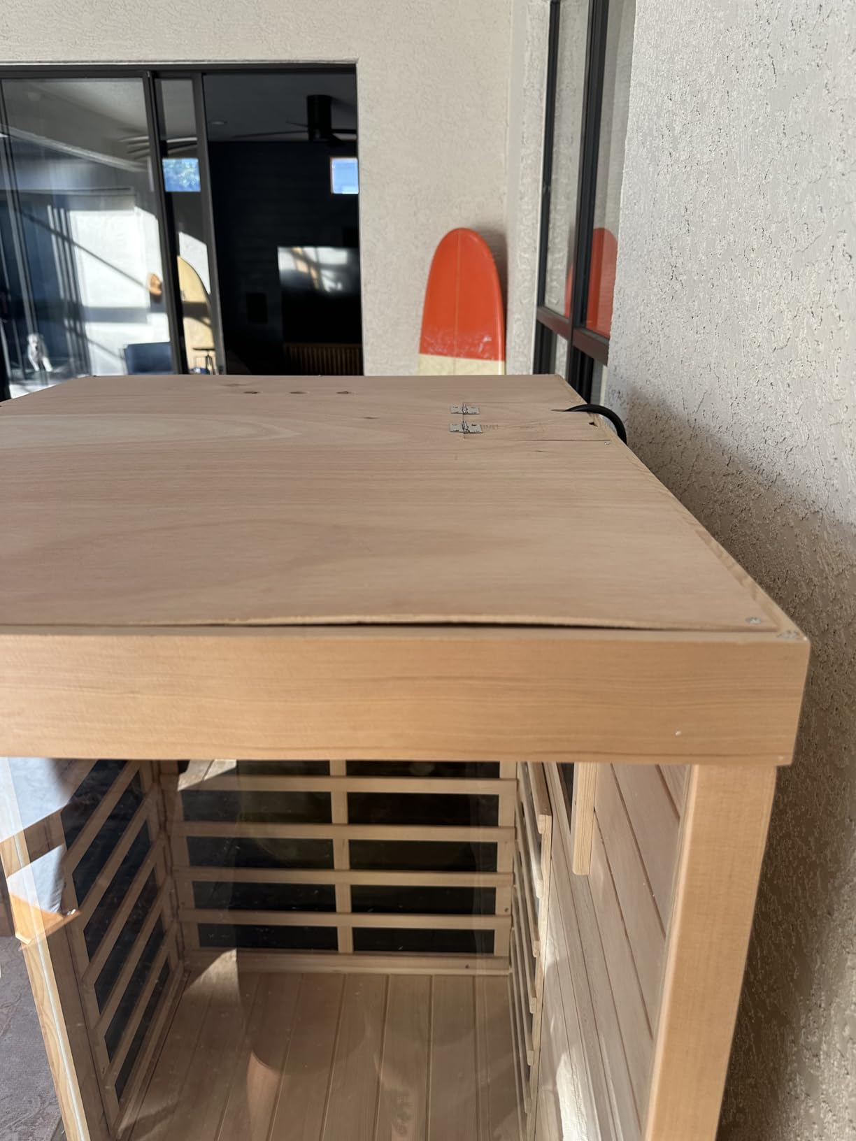 LTCCDSS Full Spectrum Outdoor Sauna 2 Person, Ultra-Low EMF Carbonized Composite Wood Far Infrared Sauna for Home, EMF 0.1-1mG, Bluetooth & Chromotherapy (57.8 * 40.5 * 81.1 in) customer photo 1