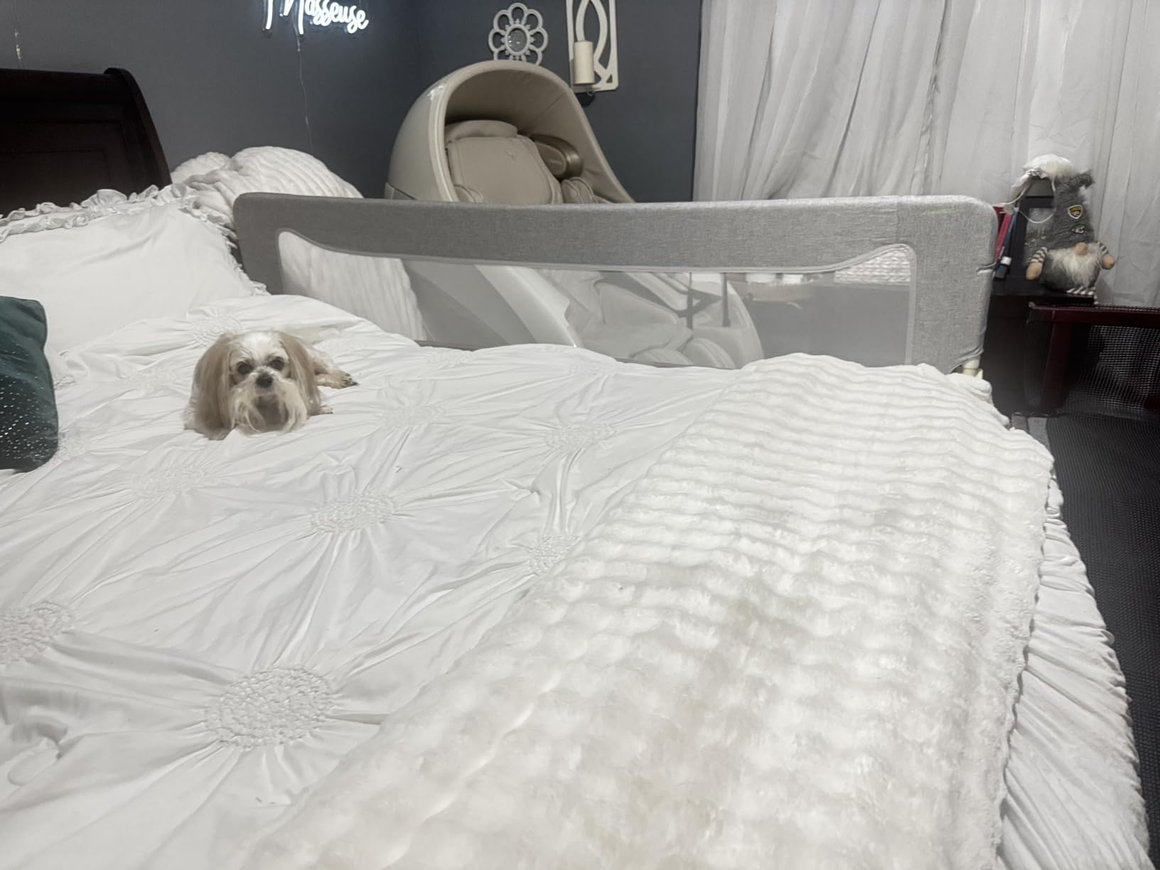 Foldable Bed Rail for Toddlers, 71in Reinforced Carbon Steel Frame&Connectors, Breathable Cationic Fabric - Safety Toddler Bed Rails for Queen, King, Twin, Full, No-Tool Setup. customer photo 2