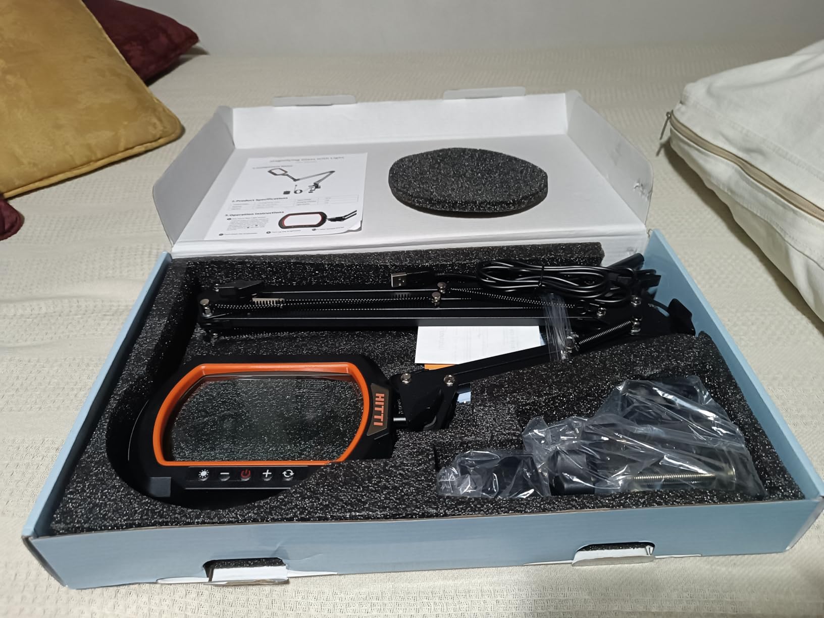 HITTI 12X Square Ultra Long Magnifying Glass with Light and Clamp customer photo 2