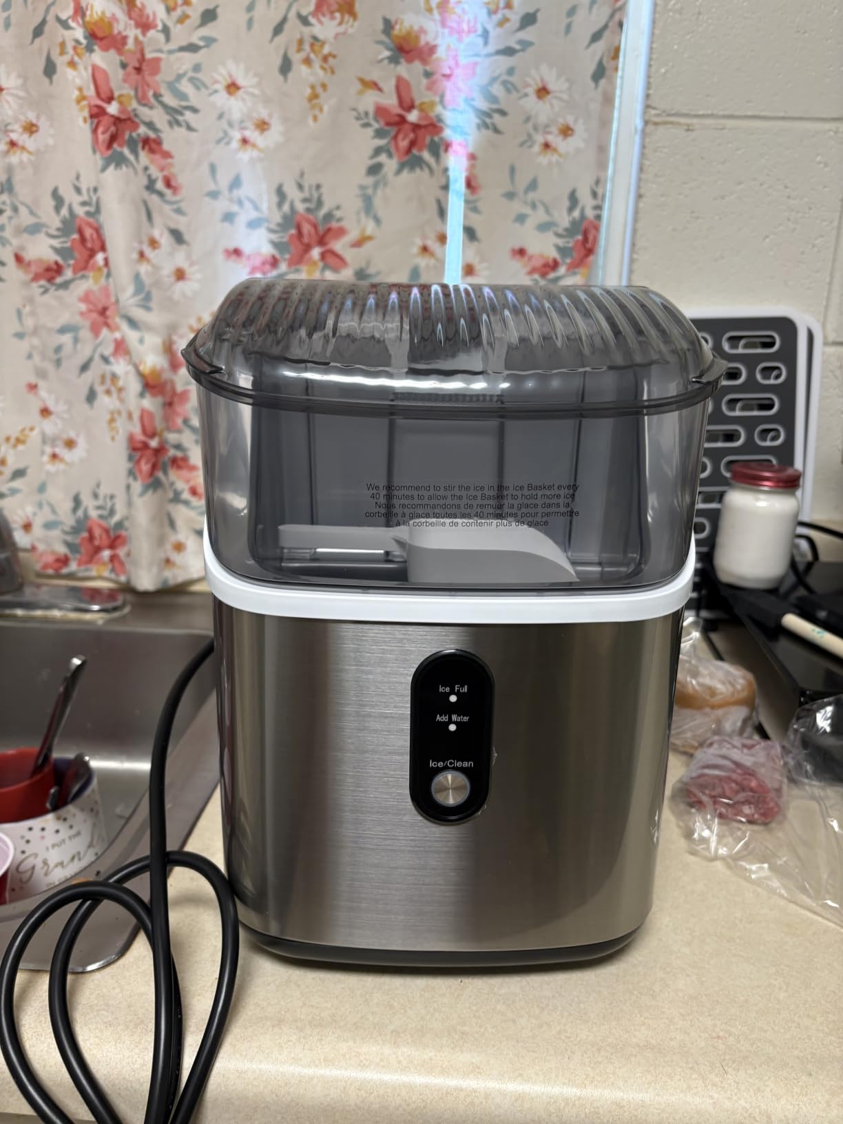 COWSAR Ice Maker Countertop, Portable Ice Machine with Self-Cleaning, 26 lbs/24Hrs, 8 Cubes in 6 Mins, Quiet Compact Commercial Ice Maker for Kitchen, RV, Camping customer photo 1
