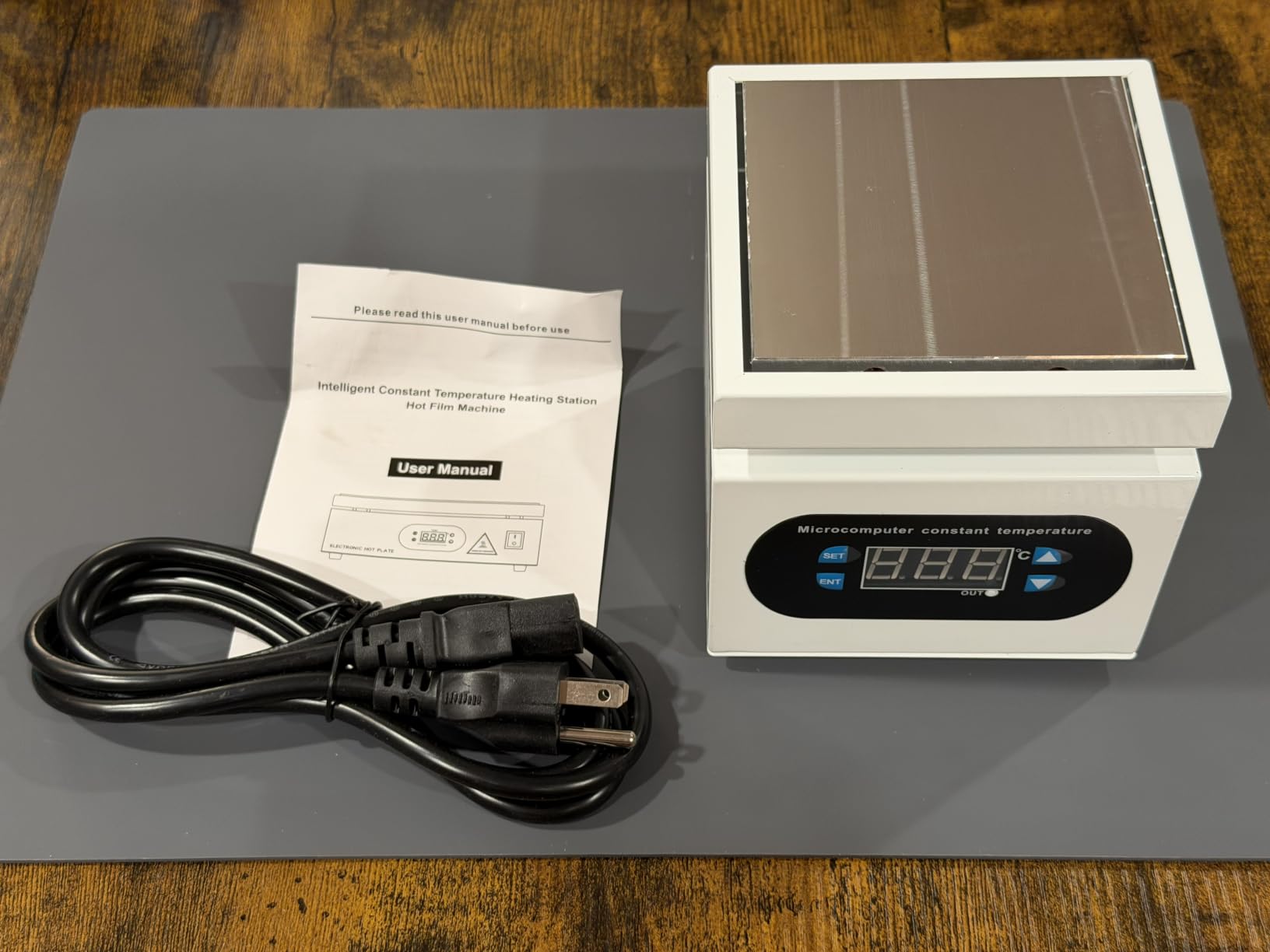 Soldering Hot Plate, PCB Preheater Rework Station with Digital Temperature Control, 100×100mm Heating Area for Multi-Point Heating, Electronics Repair, SMD Soldering, PCB Rework DIY110V 350W customer photo 1