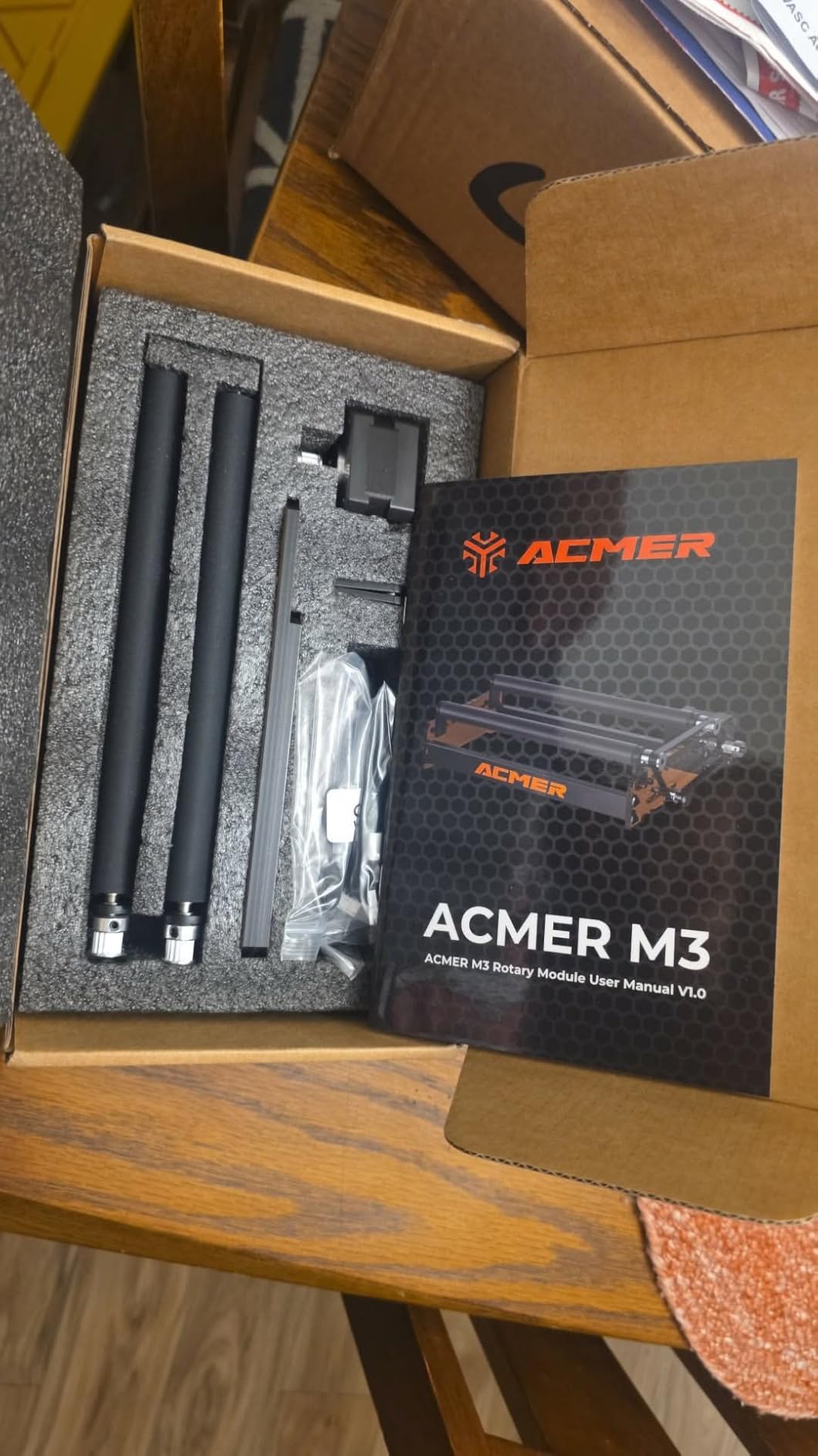 ACMER M4 Laser Rotary Roller, 360° Y-Axis Rotary Attachment for Laser Engraver, 3–150mm Adjustable Engraving Space, for Cylindrical Objects, Rings, Compatible with Most Laser Engravers customer photo 2