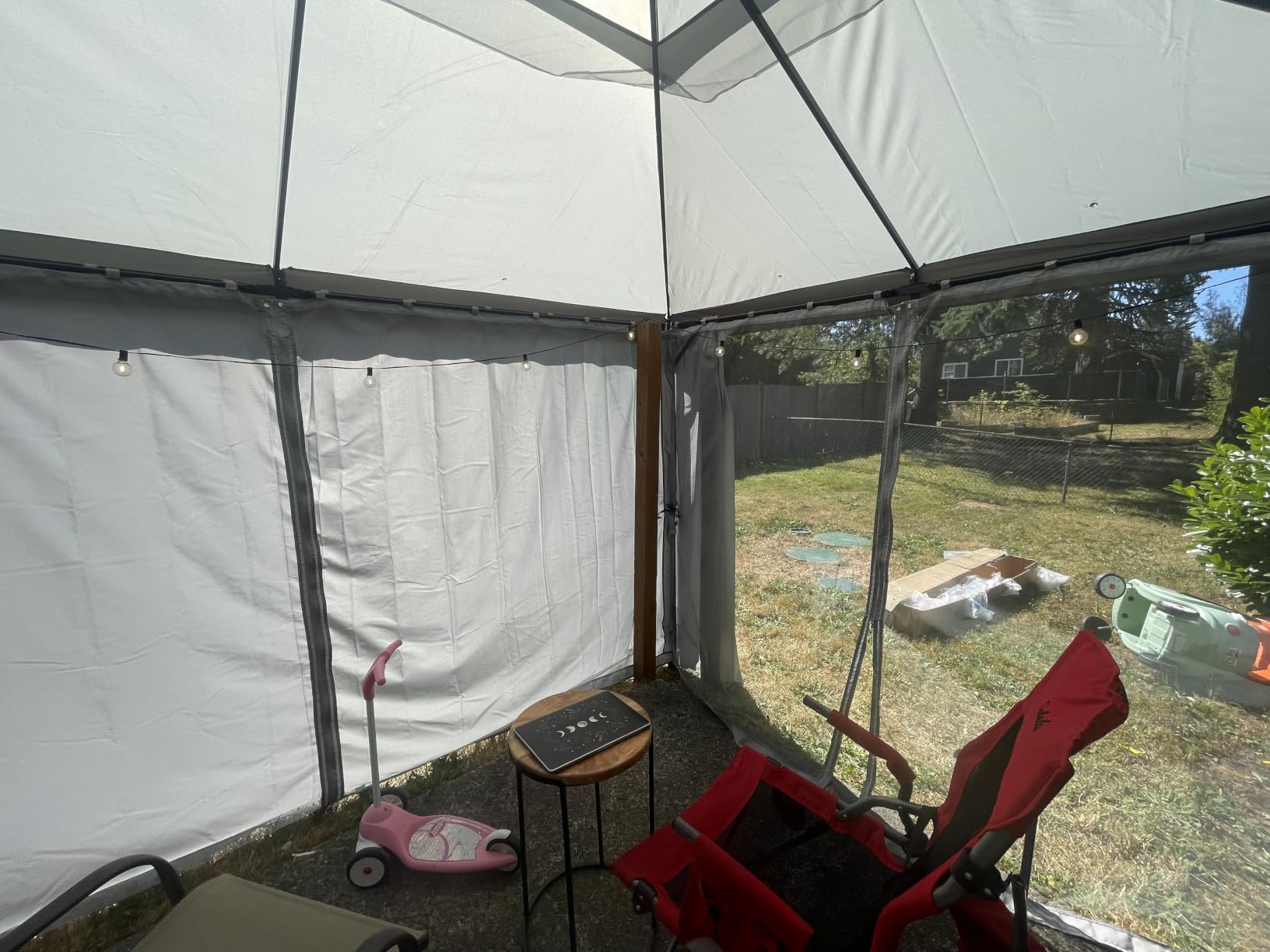 LAUSAINT HOME 12x12 Gazebo Canopy with Netting, Curtains & Double Roof customer photo 2