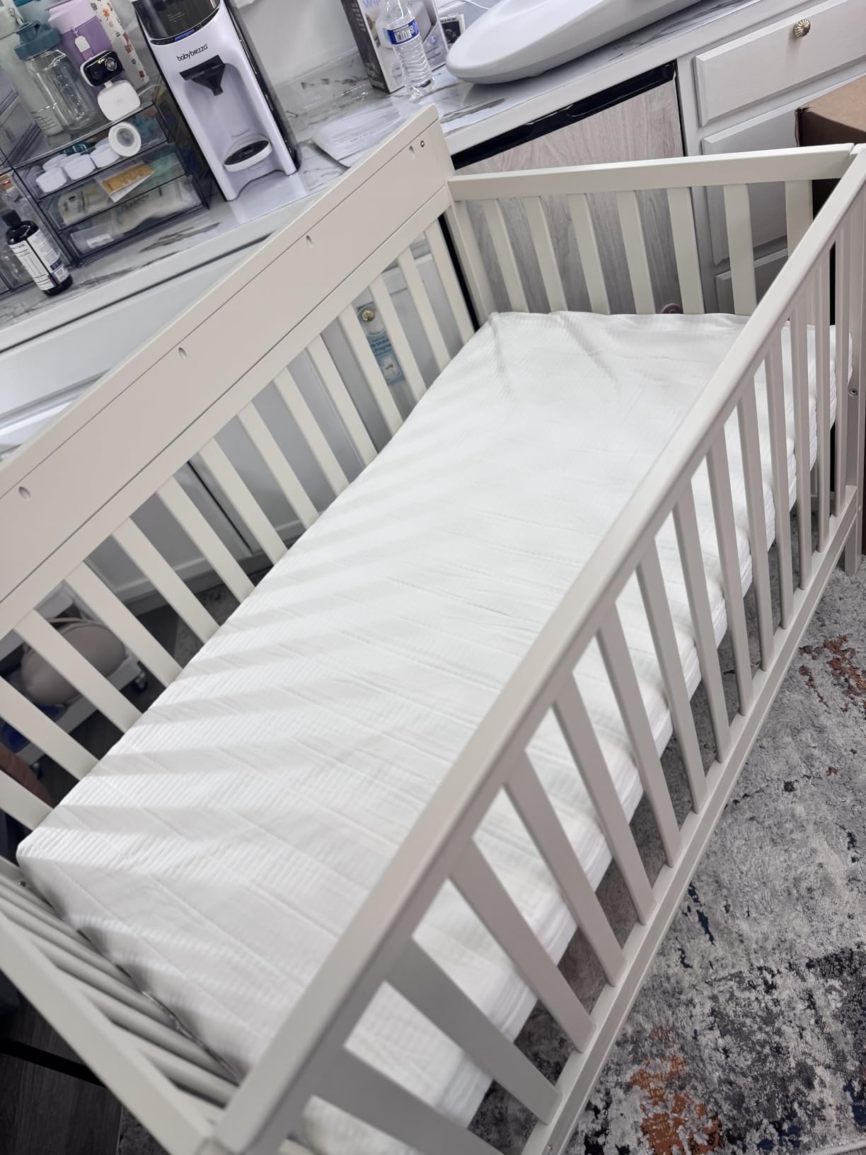 Delta Children Sweet Beginnings Dual Sided Baby Crib Mattress and Toddler Mattress, GREENGUARD Gold and CertiPUR-US Certified, Firm Plant-Based Foam, Waterproof, 5 Year Warranty, Made in USA, White customer photo 1