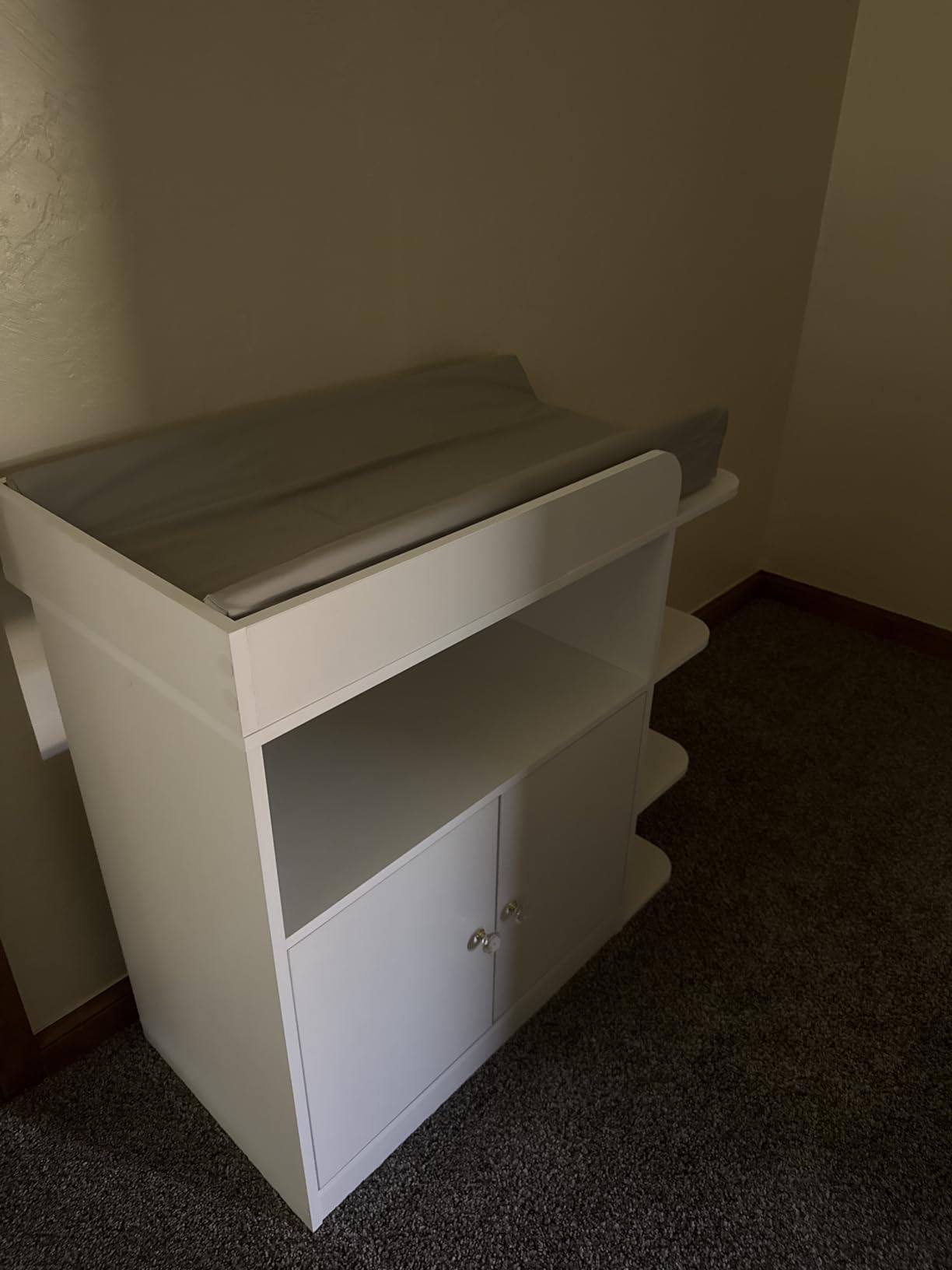 Wanan Changing Table Dresser with Large Cabinet for Nursery, Wood, White customer photo 2