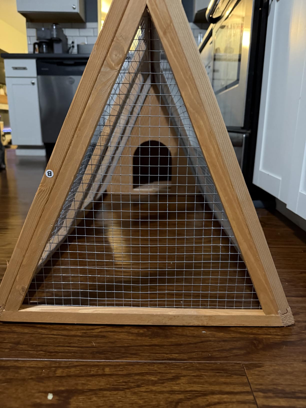 A-Frame Rabbit Hutch with Run, Wooden Bunny Cage Outdoor, 2-Door Weatherproof Small Animal House for Rabbits, Guinea Pigs, Quail & Chickens customer photo 2