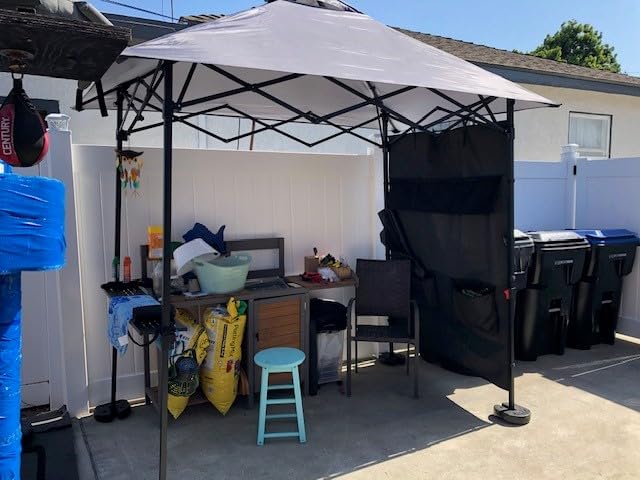 ABCCANOPY 8x5 Pop Up BBQ Grill Gazebo with Lights & Sidewall, Dark Gray customer photo 2